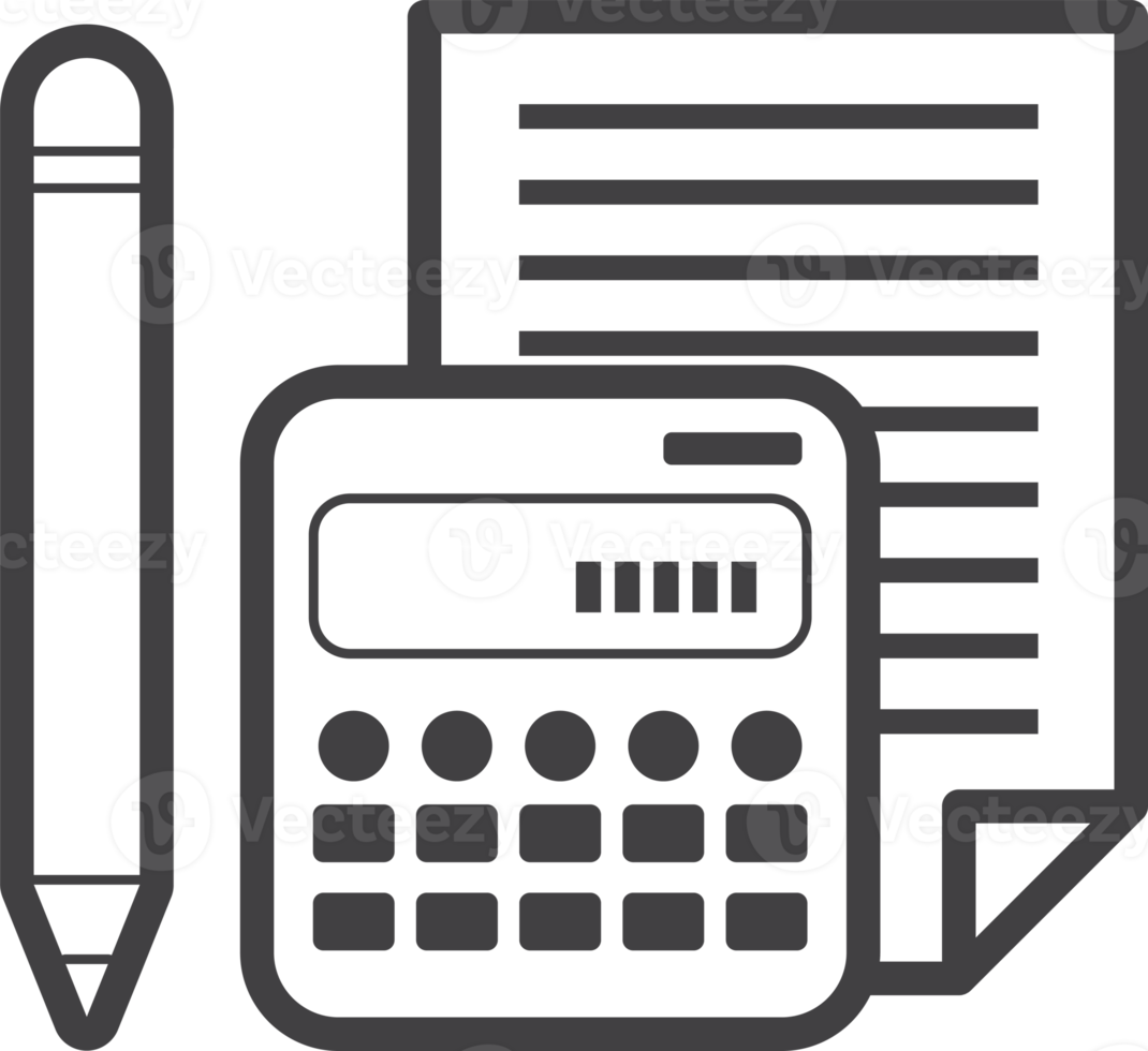 report and calculator illustration in minimal style png