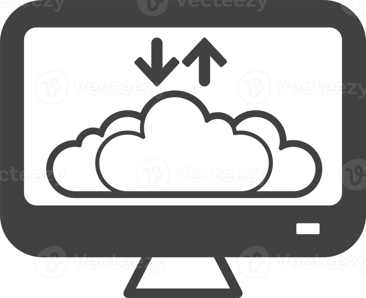 caricamento dati di un' del desktop computer illustrazione nel minimo stile png
