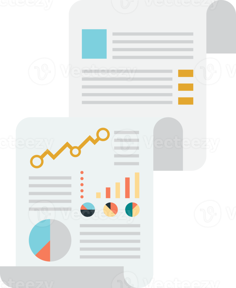 Reports and statistics illustration in minimal style png