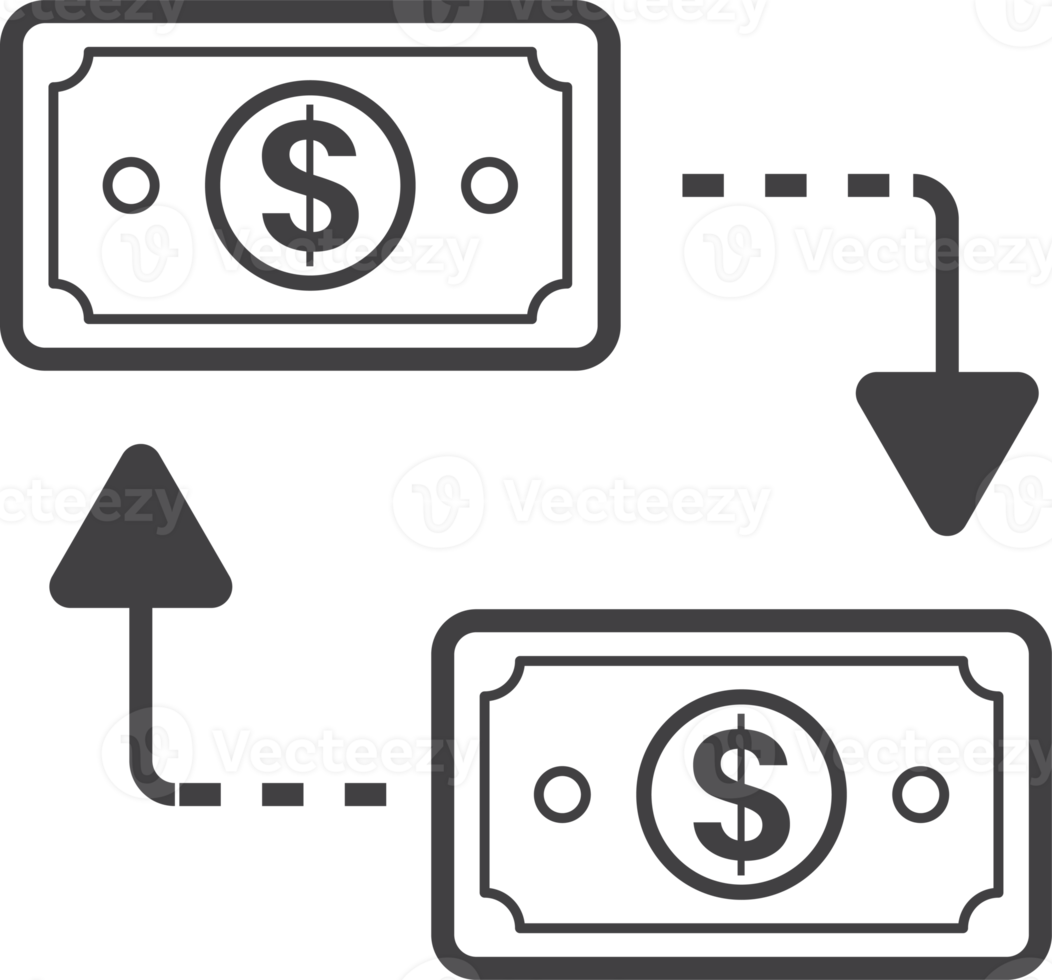 currency exchange illustration in minimal style png