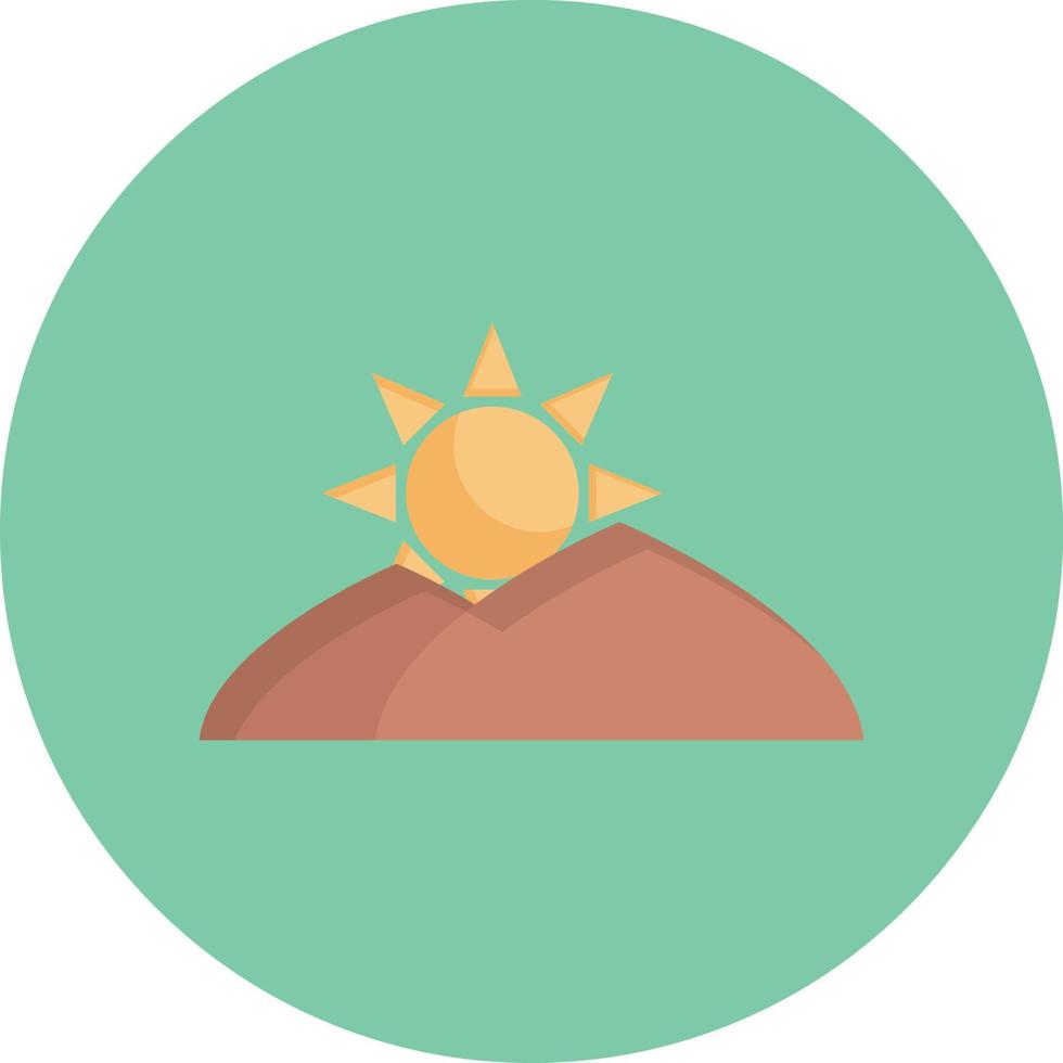 ilustración de vector de montaña de sol en un fondo. símbolos de calidad premium. iconos vectoriales para concepto y diseño gráfico.