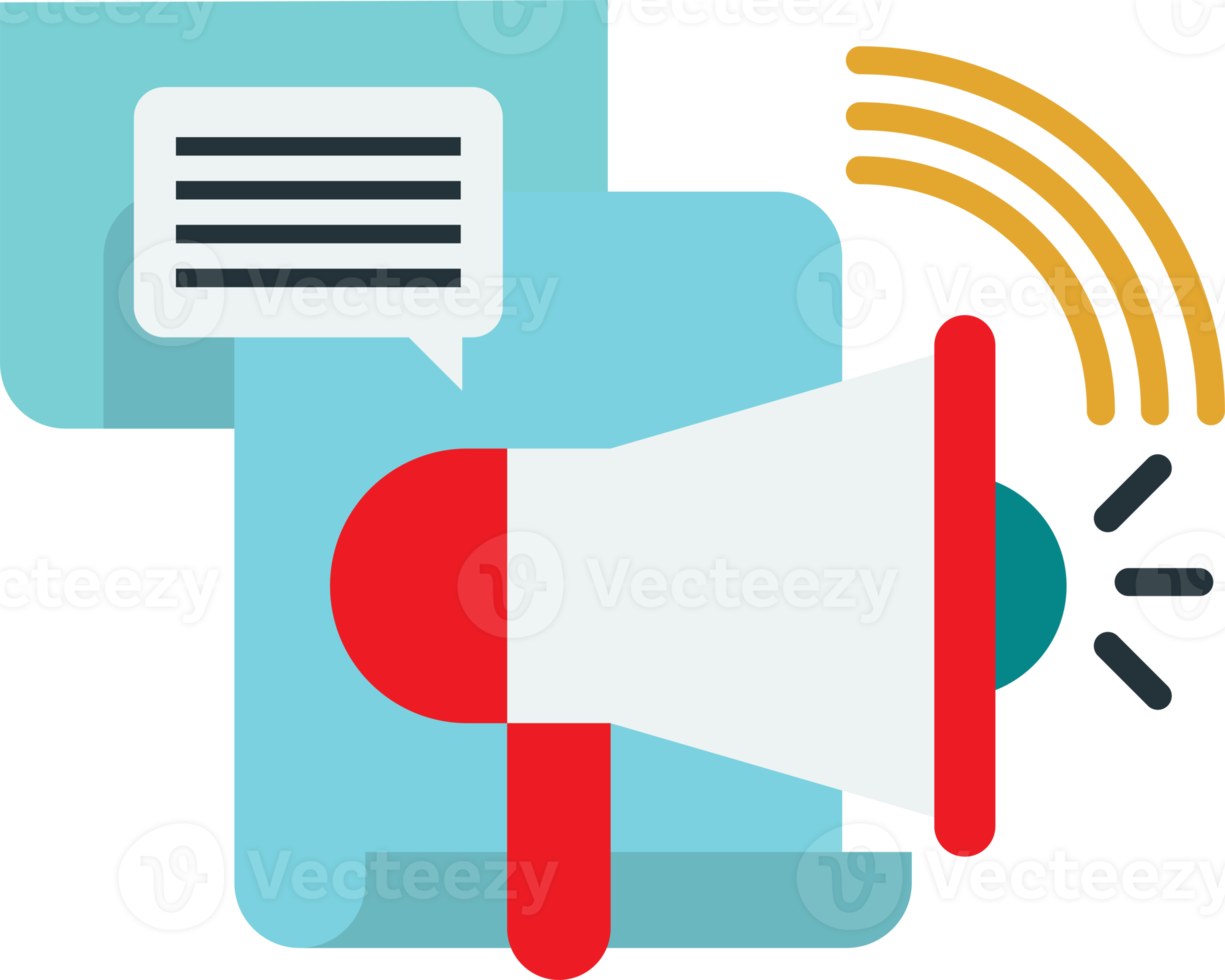 megaphone and message box illustration in minimal style 13399444 PNG