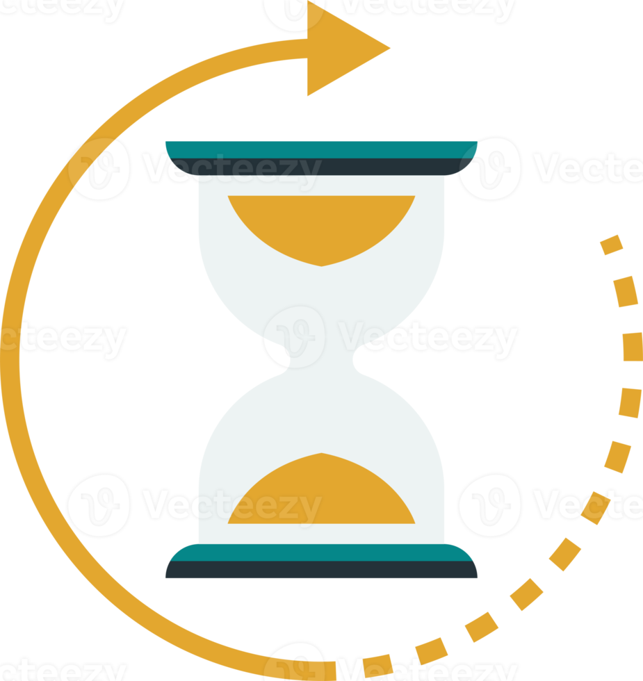 sand clock illustration in minimal style png