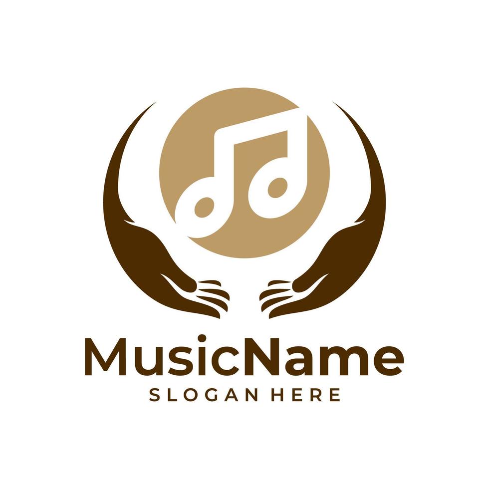 Care Music Logo Vector. Music Care logo design template vector