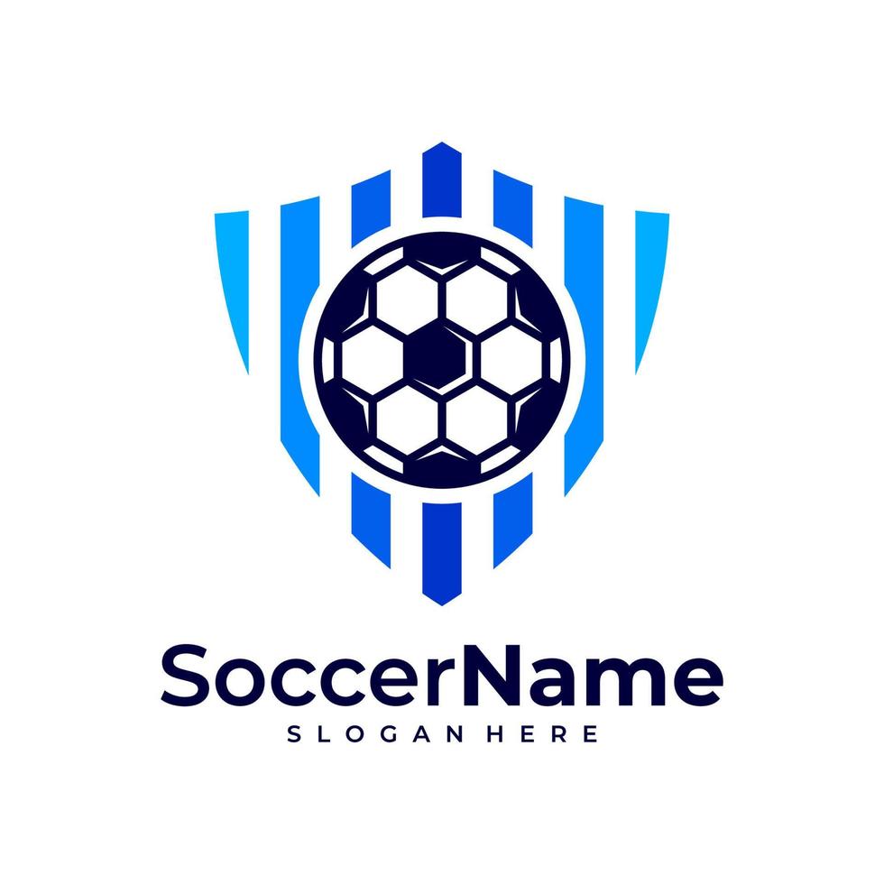 Shield Soccer logo template, Football Shield logo design vector