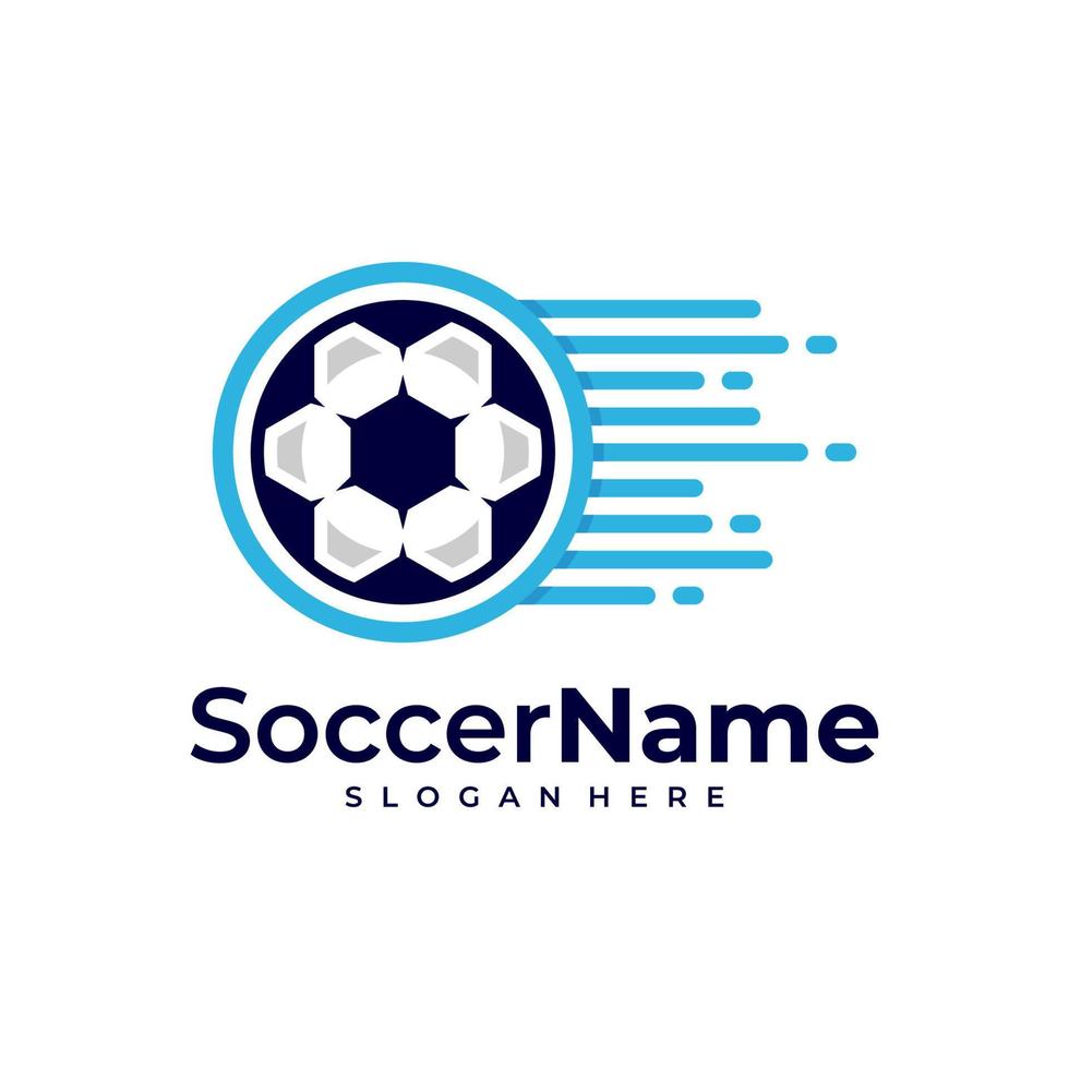 Fast Soccer logo template, Football Fast logo design vector