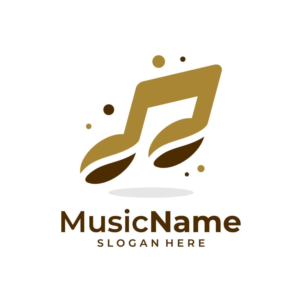 Music Coffee Logo Vector Icon Illustration. Coffee Music logo design template