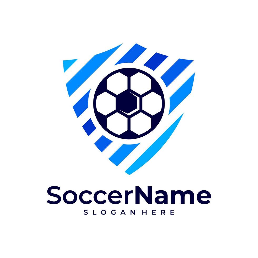plantilla de logotipo de fútbol de escudo, vector de diseño de logotipo de escudo de fútbol