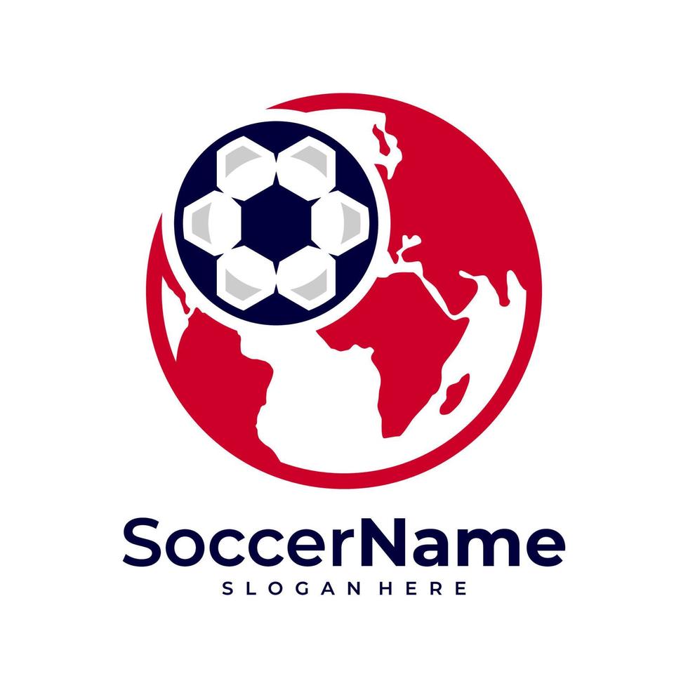 World Soccer logo template, Football World logo design vector