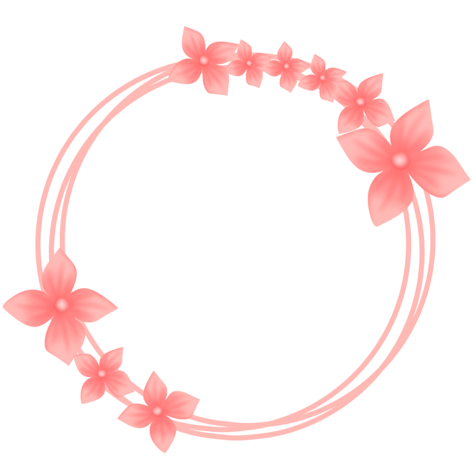 Round flower wreath illustration png