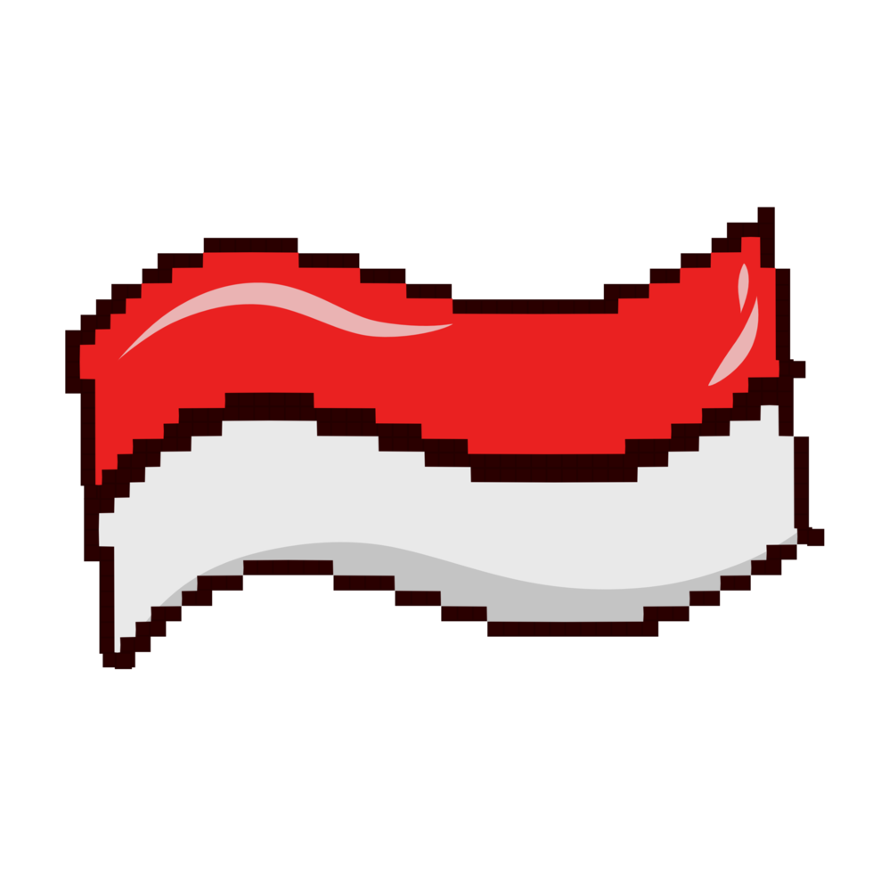 Indonesian flag pixel illustration png