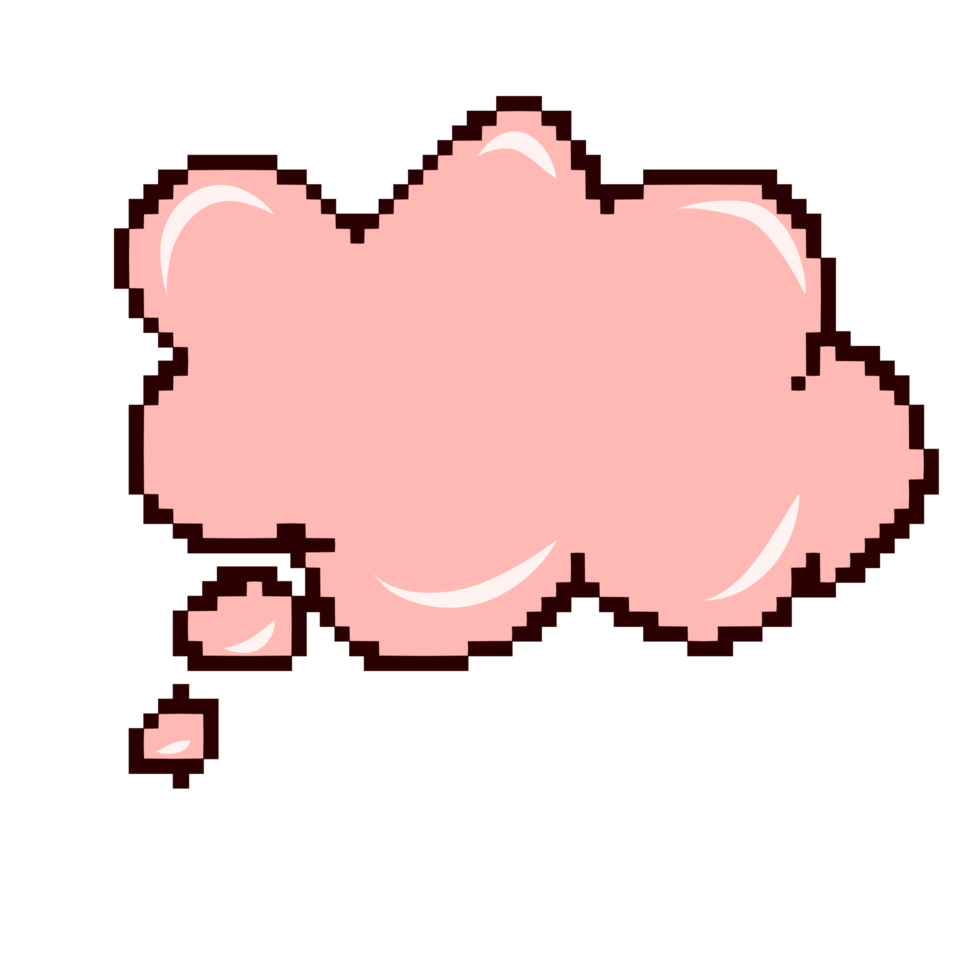 Pink cloud speech bubble pixel style 13399684 PNG