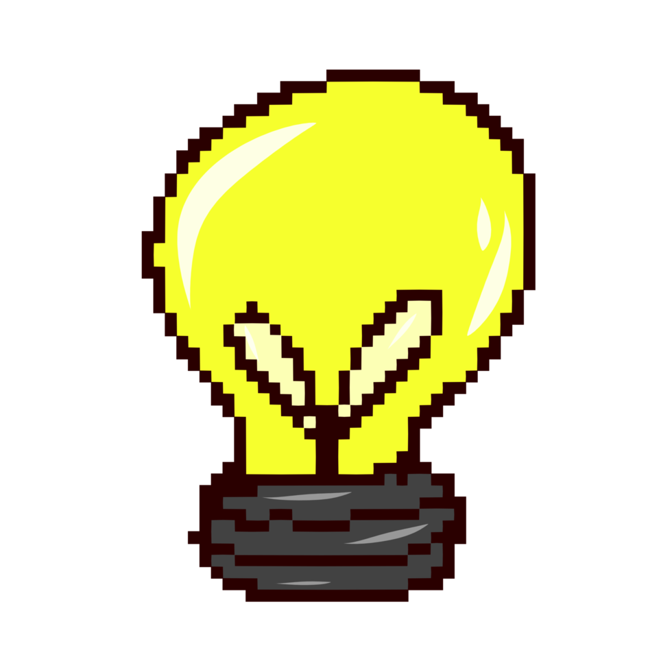 style de pixel de lampe jaune png