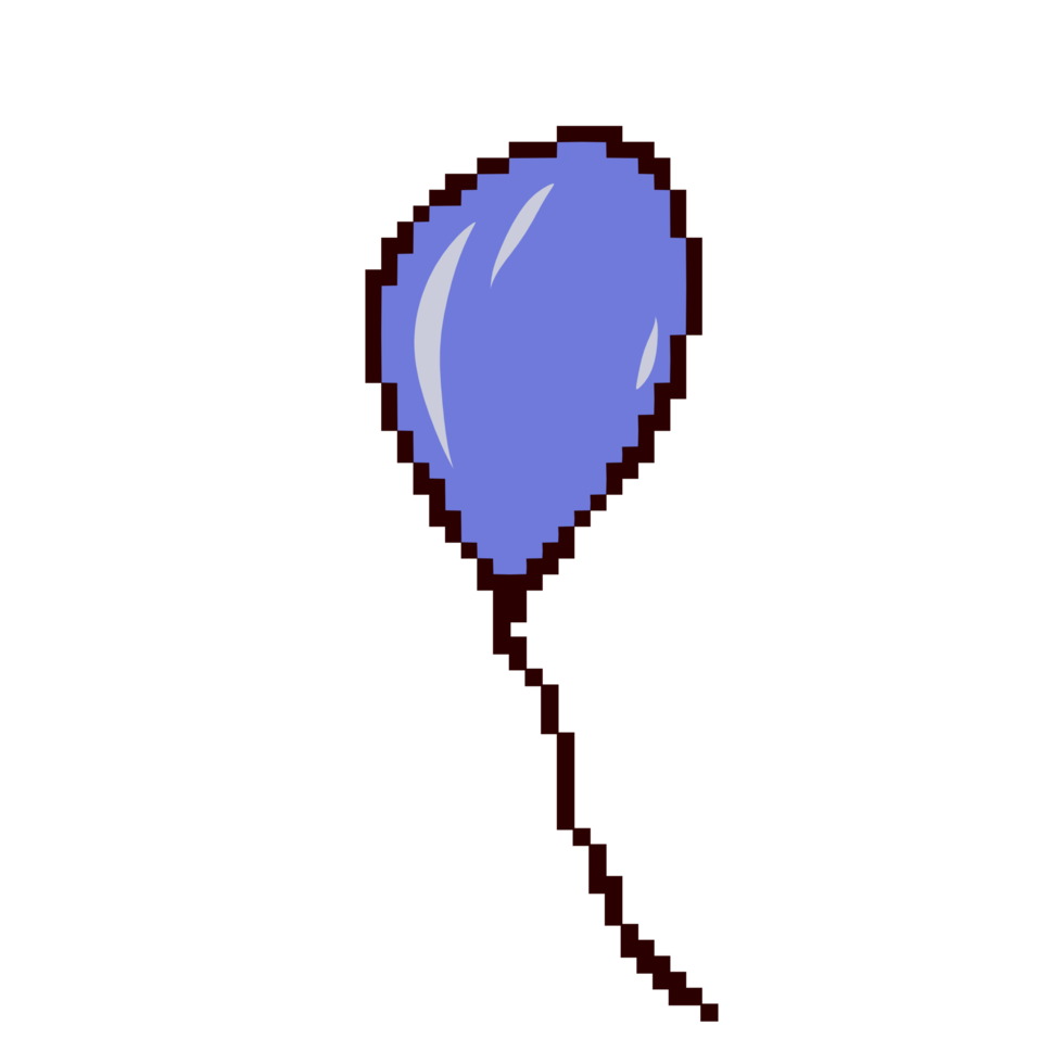 Blue baloon pixel style png