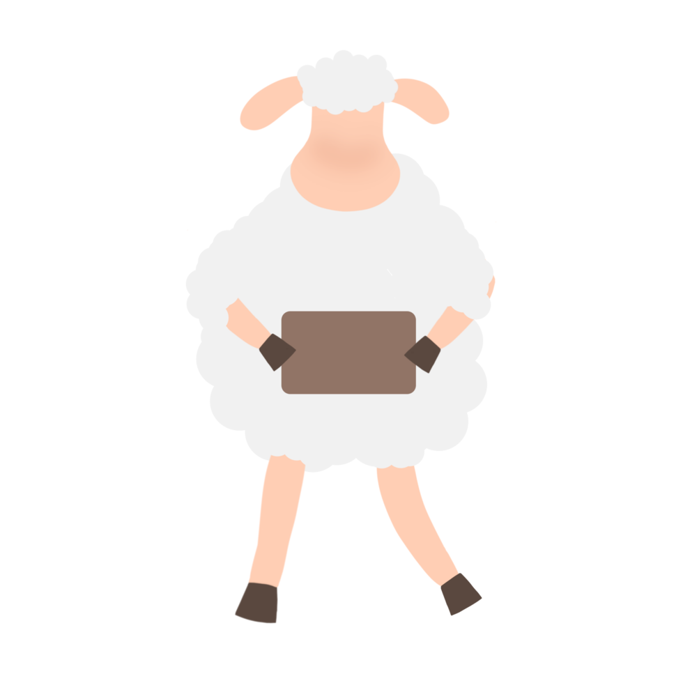 Sheep holding a board png