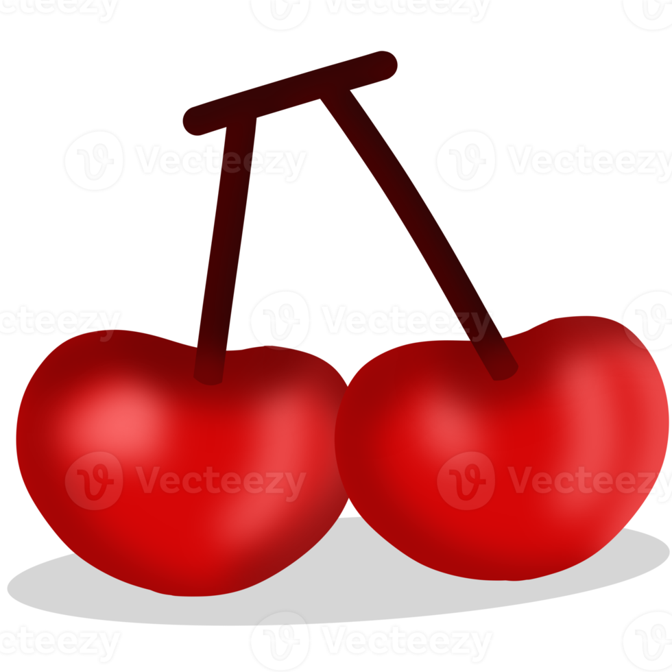 rote Kirsche mit Schatten png