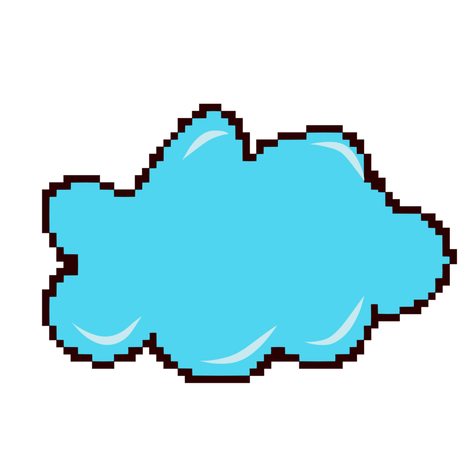 Blie cloud pixel style illustration png