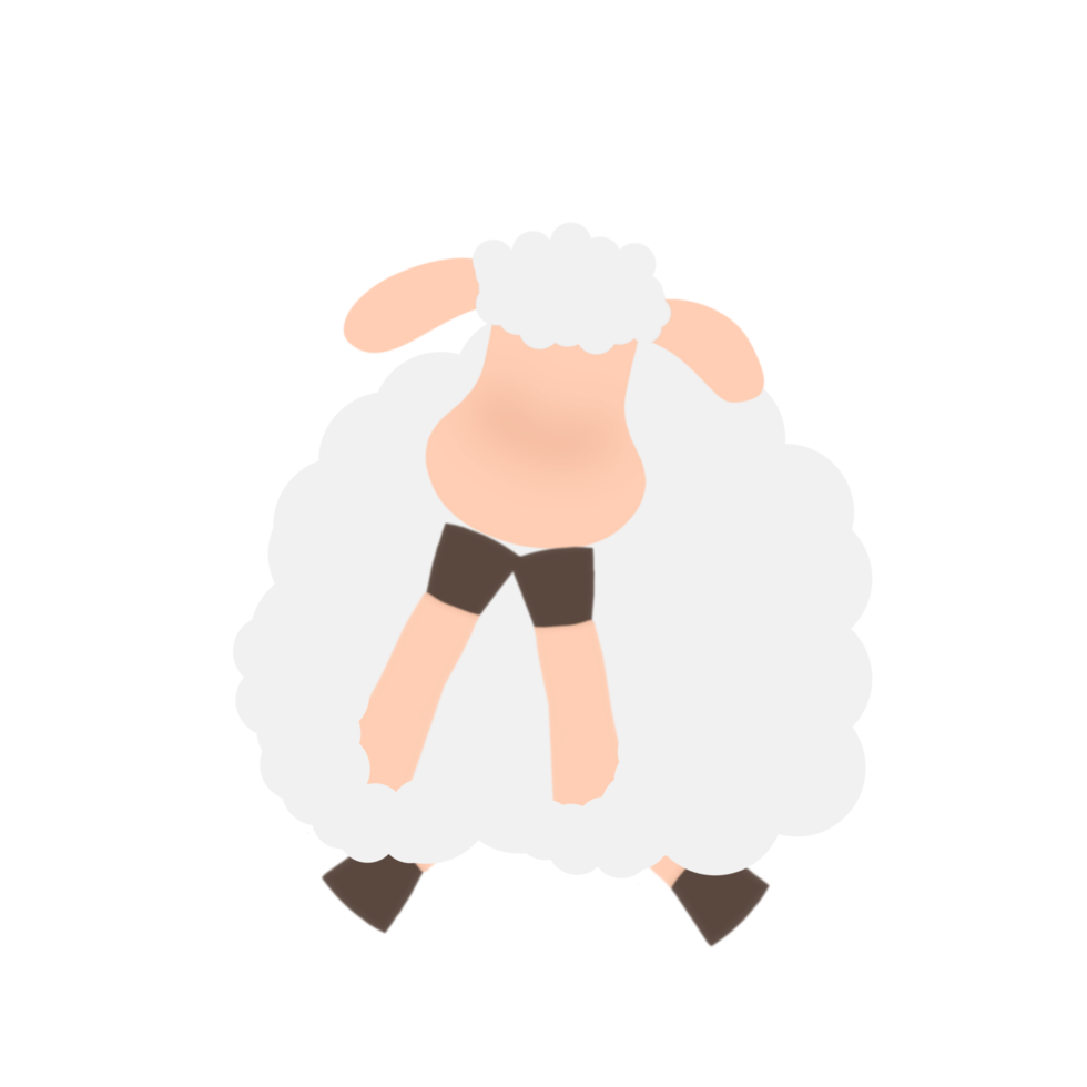 Cute sheep illustration png