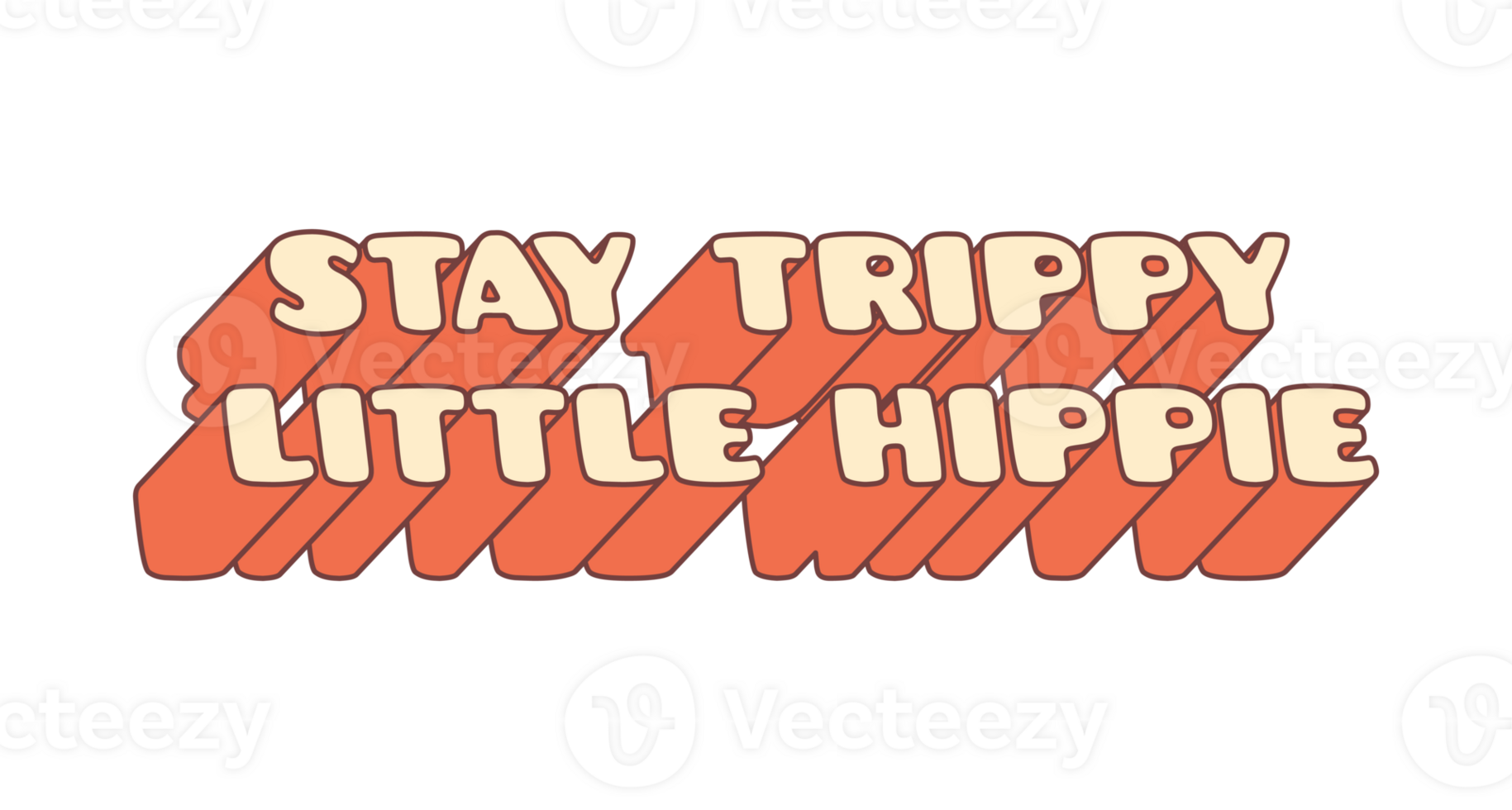 stanna kvar trippy liten hippie slogan. trendig text. png