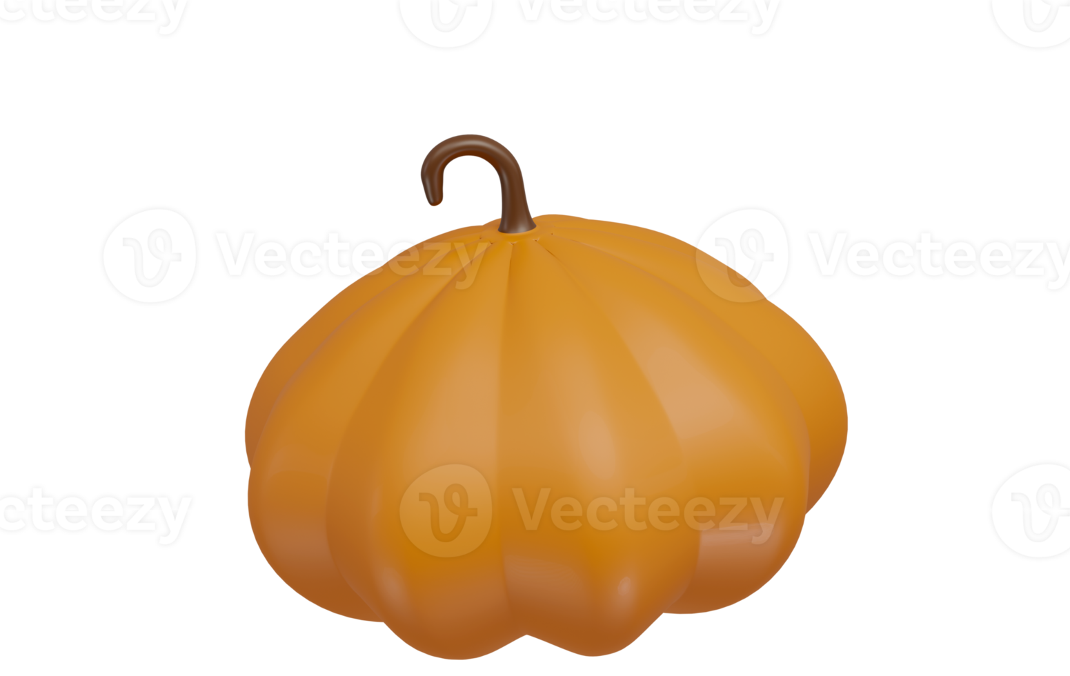 Abstract 3D Pumpkin. Halloween Pumpkin isolated on white background with clipping path. png