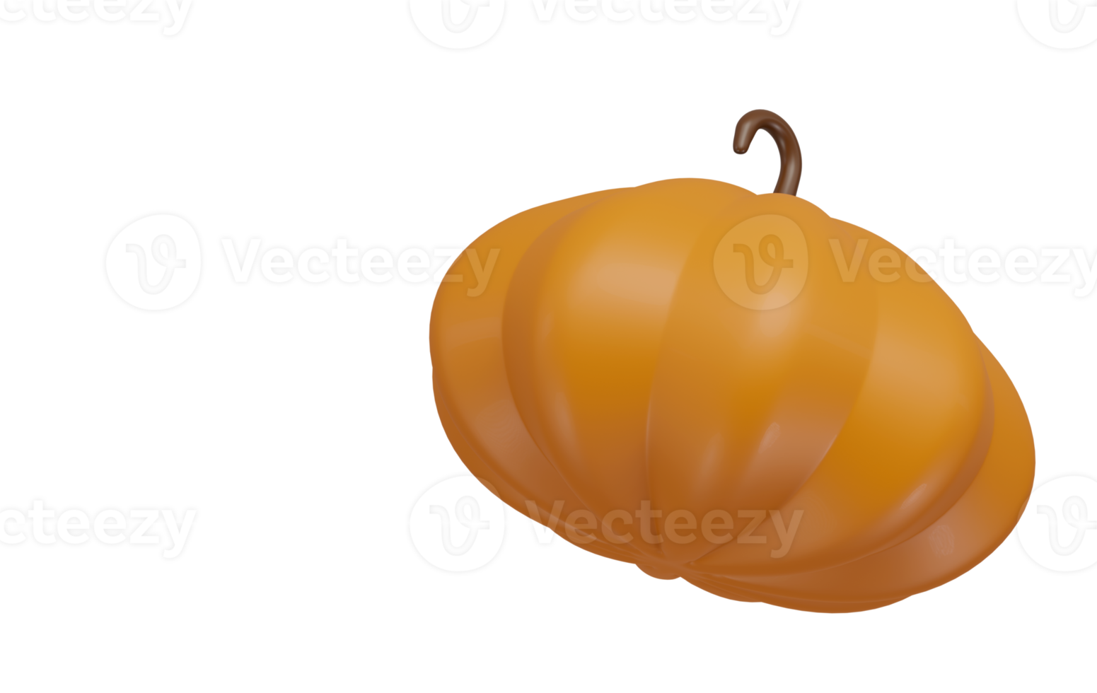 Abstract 3D Pumpkin. Halloween Pumpkin isolated on white background with clipping path. png