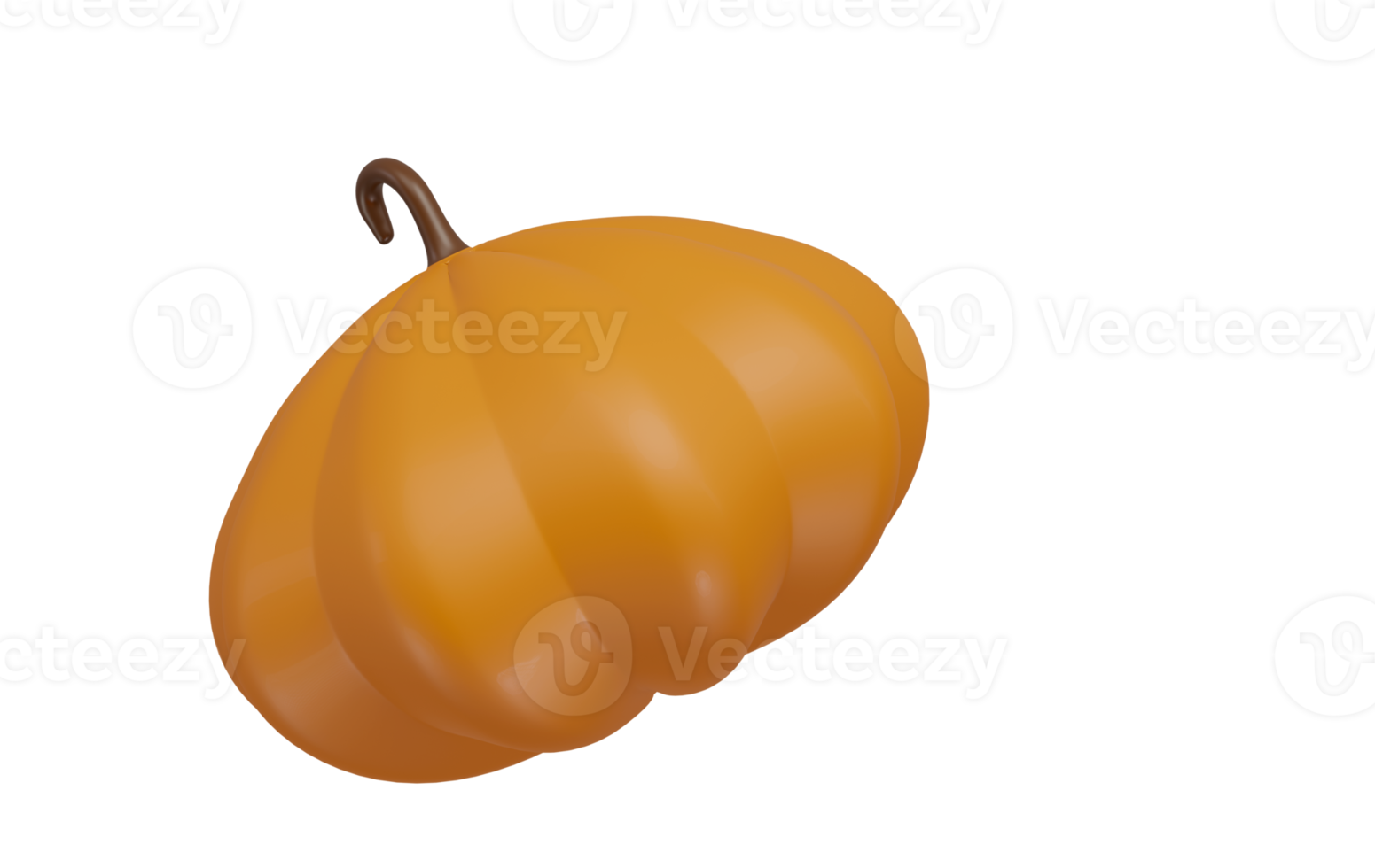 Abstract 3D Pumpkin. Halloween Pumpkin isolated on white background with clipping path. png