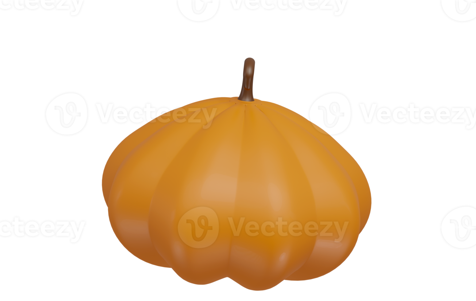 abstrakt 3d pumpa. halloween pumpa isolerat på vit bakgrund med klippning väg. png