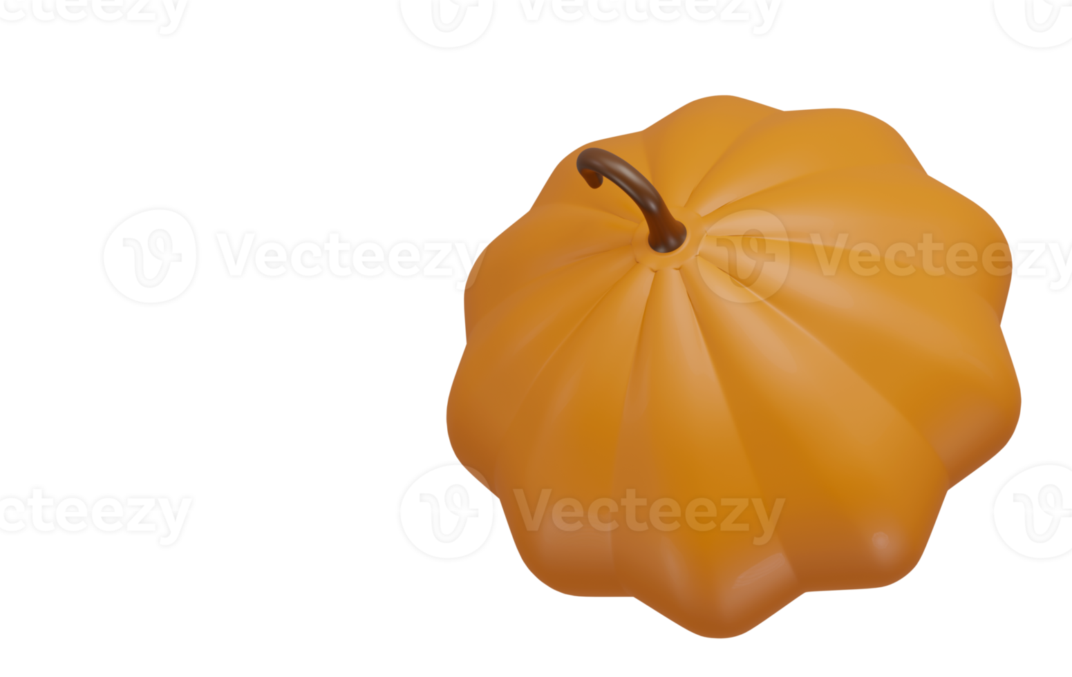 Abstract 3D Pumpkin. Halloween Pumpkin isolated on white background with clipping path. png