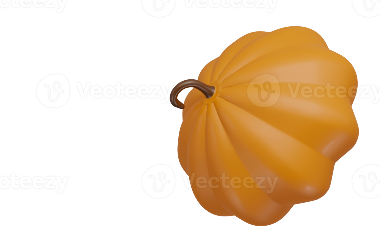 citrouille 3d abstraite. citrouille d'halloween isolée sur fond blanc avec un tracé de détourage. png