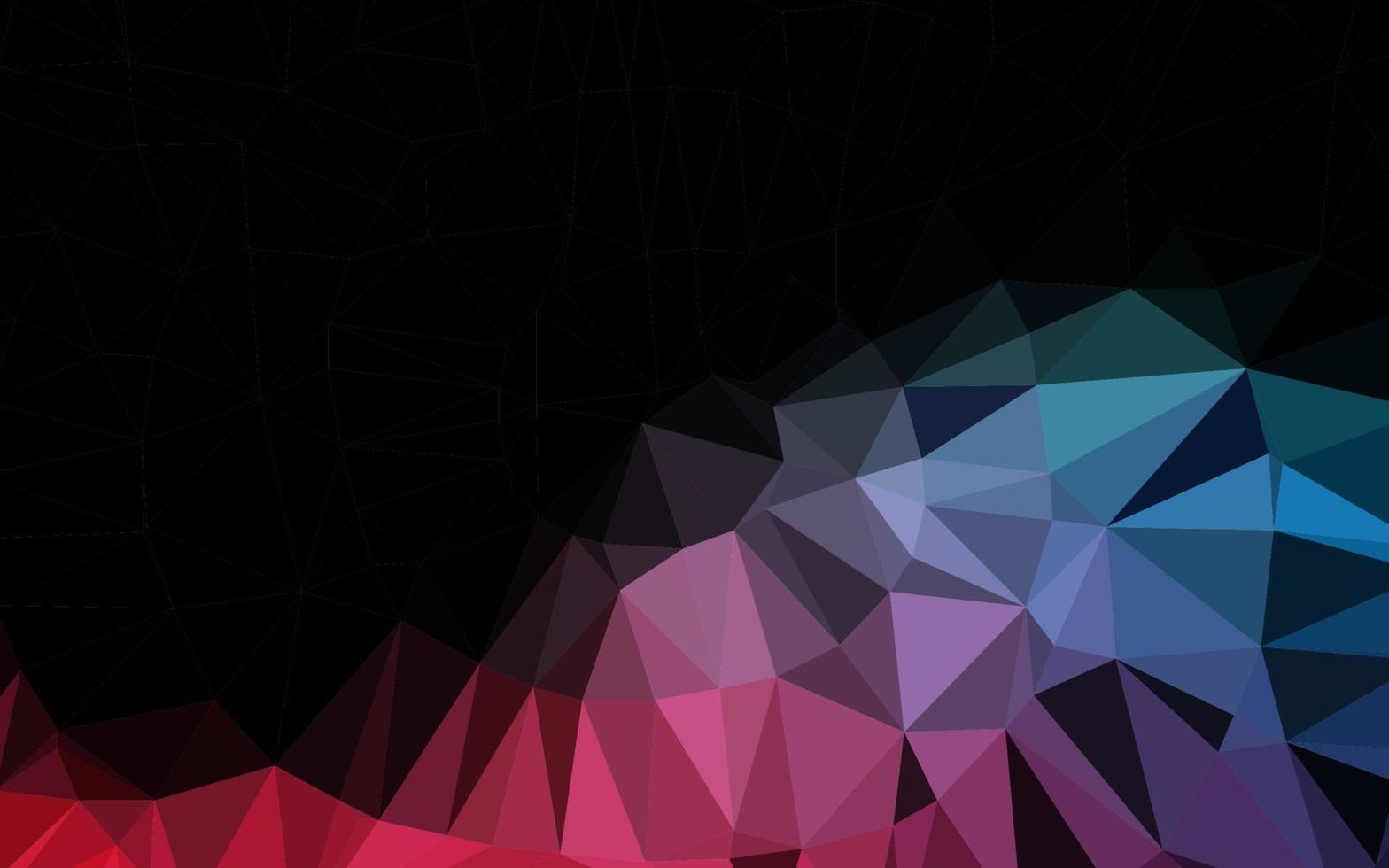 Dark Blue, Red vector polygonal background.