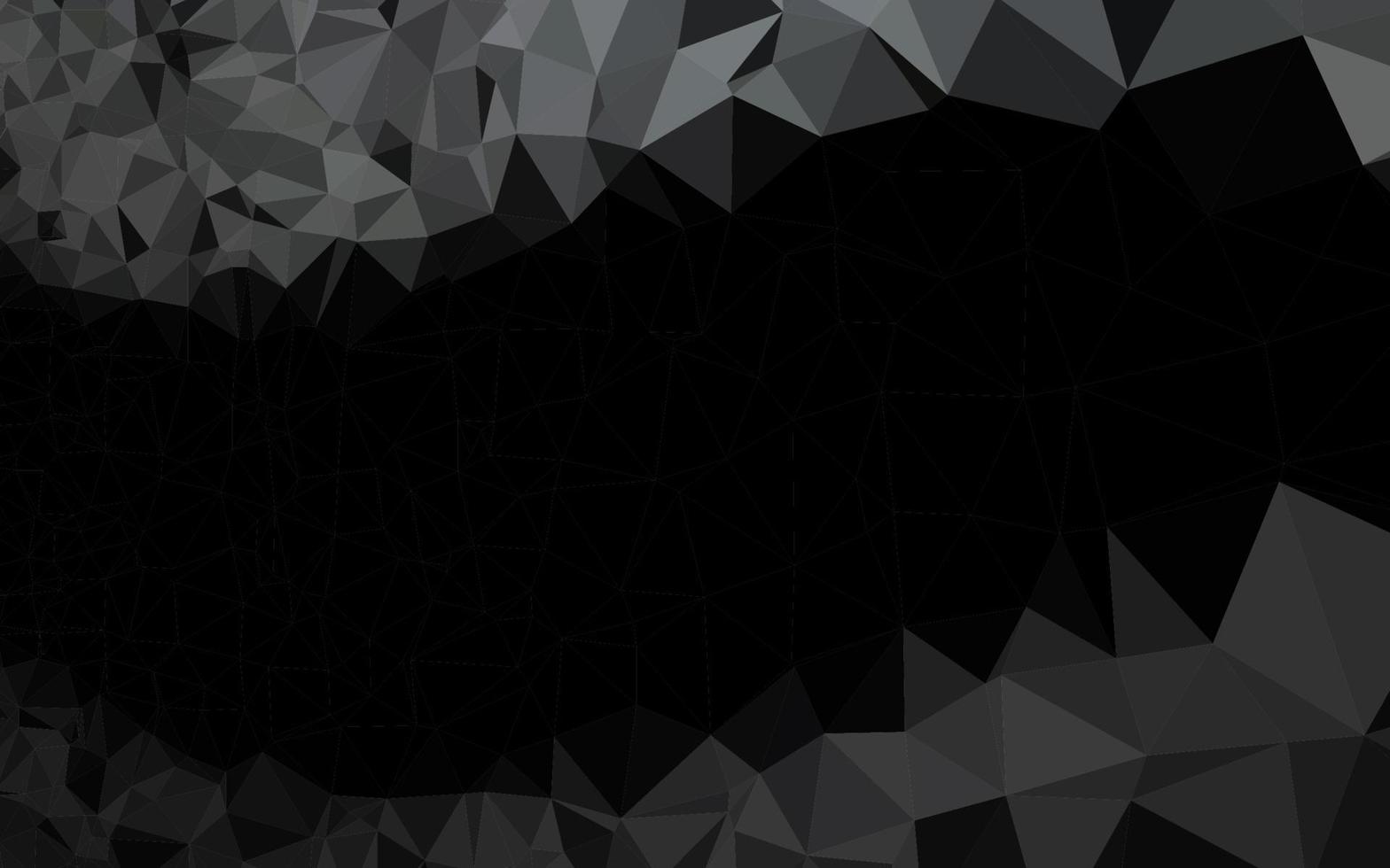 Dark Black vector abstract polygonal texture.