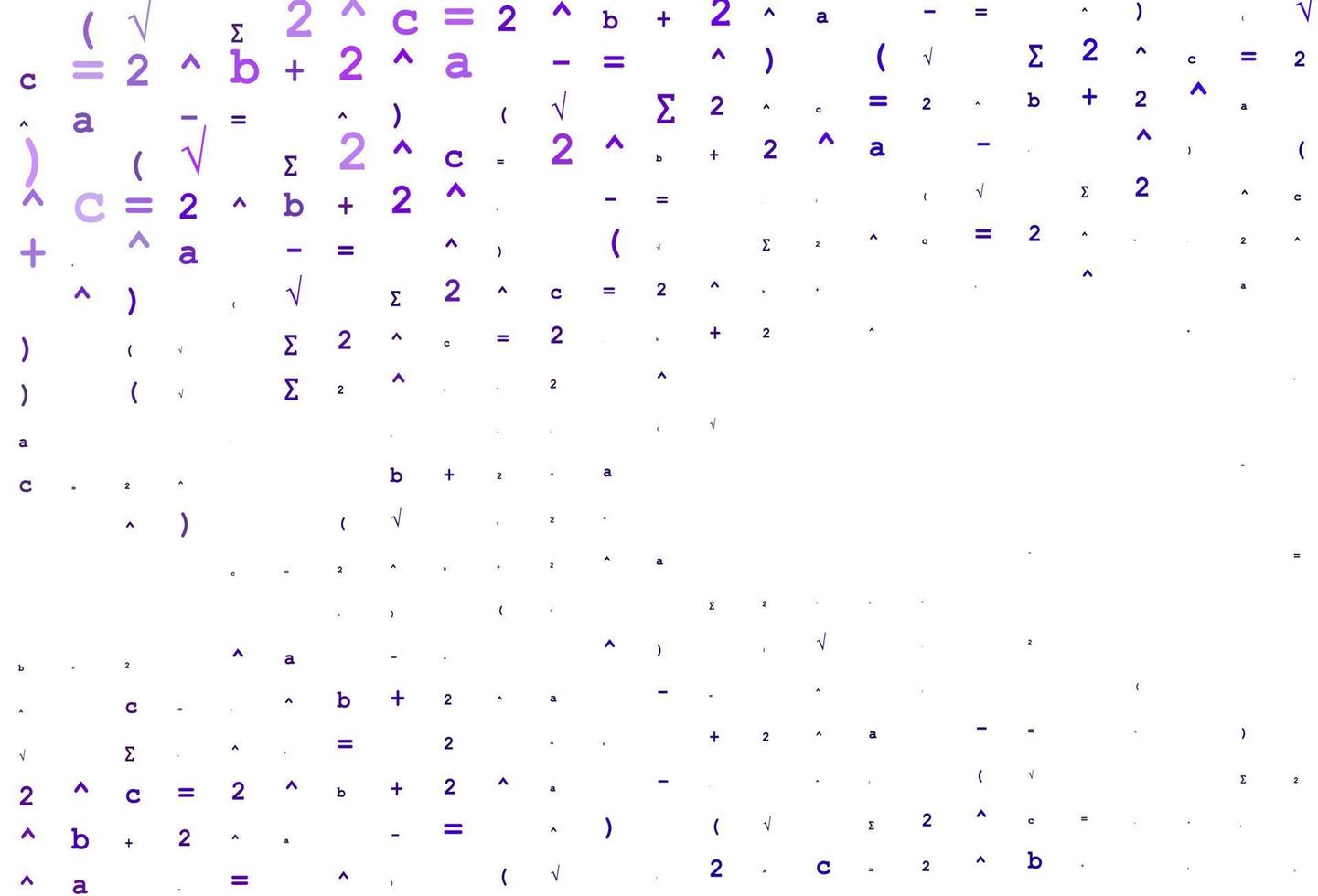 textura de vector de color púrpura claro con símbolos matemáticos.