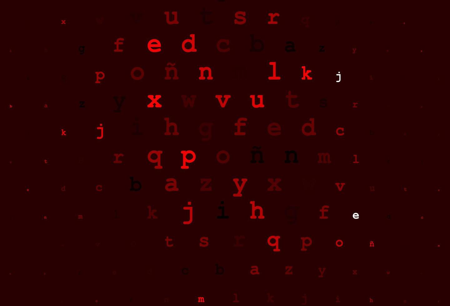 Dark red vector texture with ABC characters.