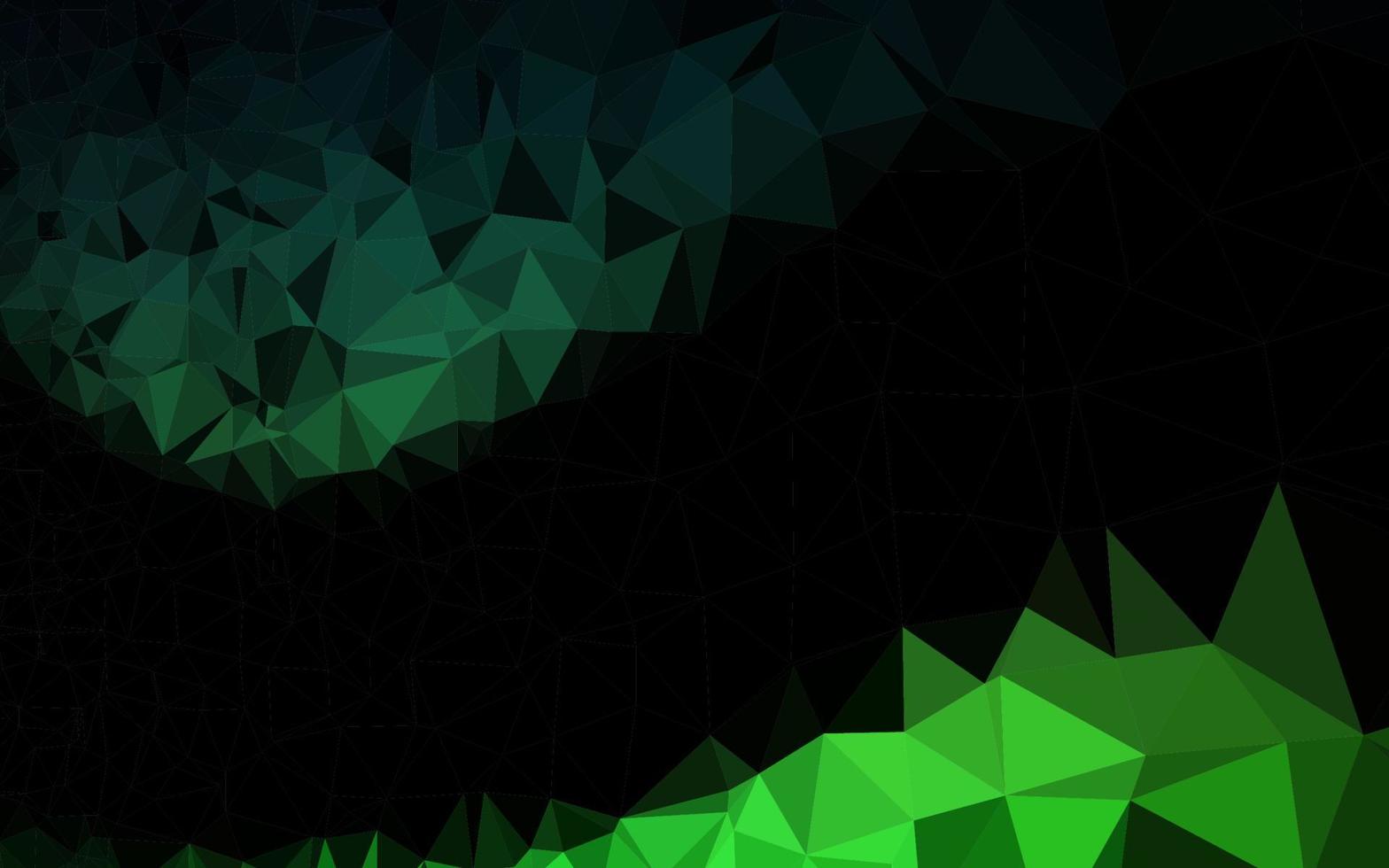 Dark Green vector abstract polygonal texture.