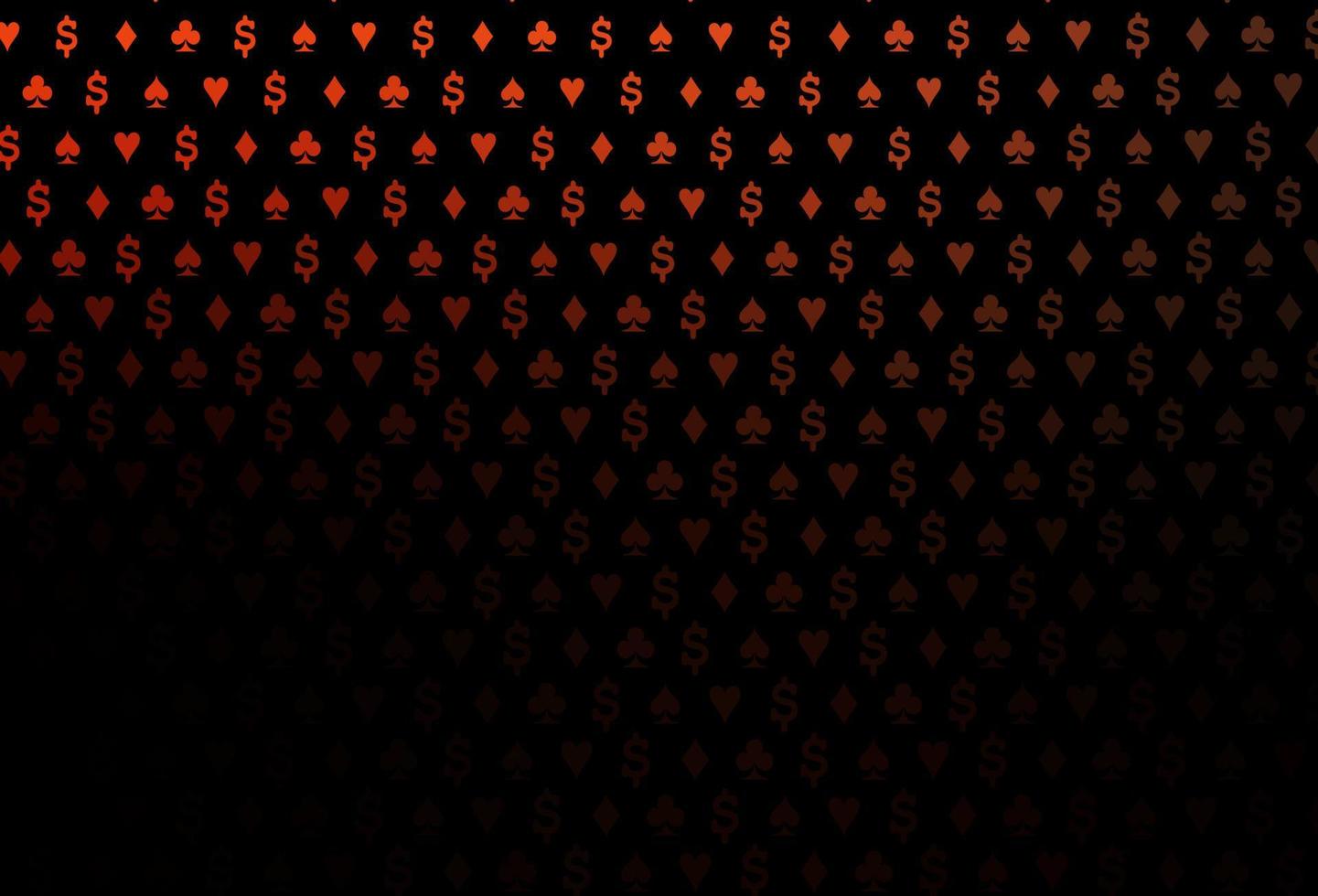 Dark red vector background with cards signs.