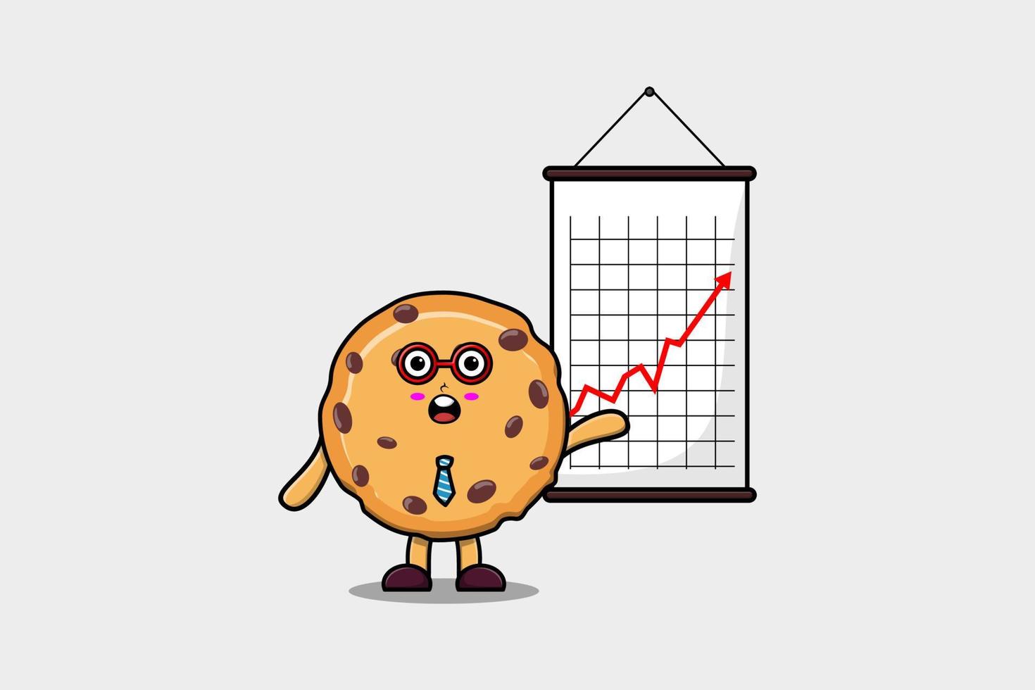 cartoon Biscuits businessman present information vector