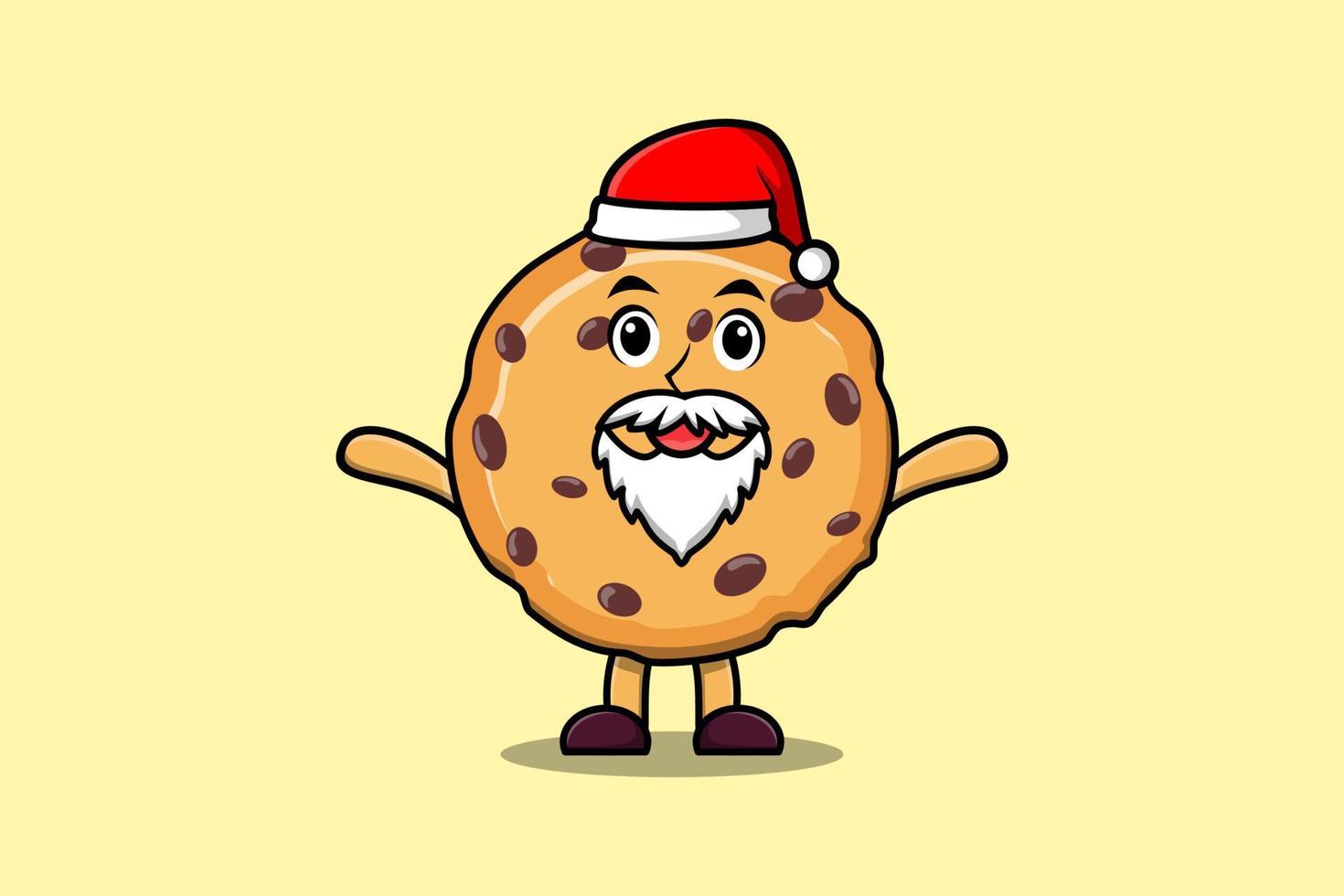 lindo personaje de mascota de dibujos animados galletas santa claus vector