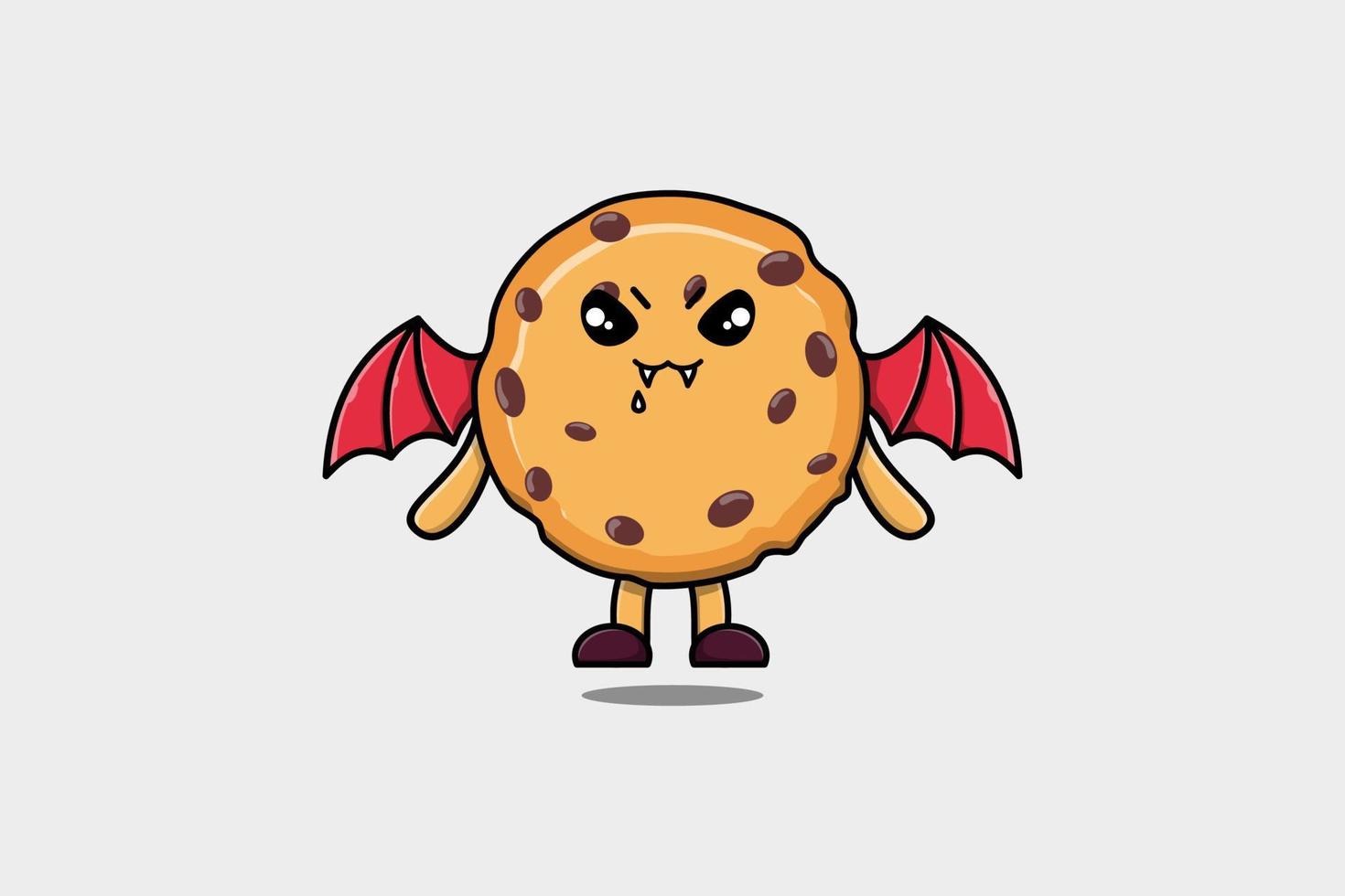 Cute mascot cartoon Biscuits character as dracula vector