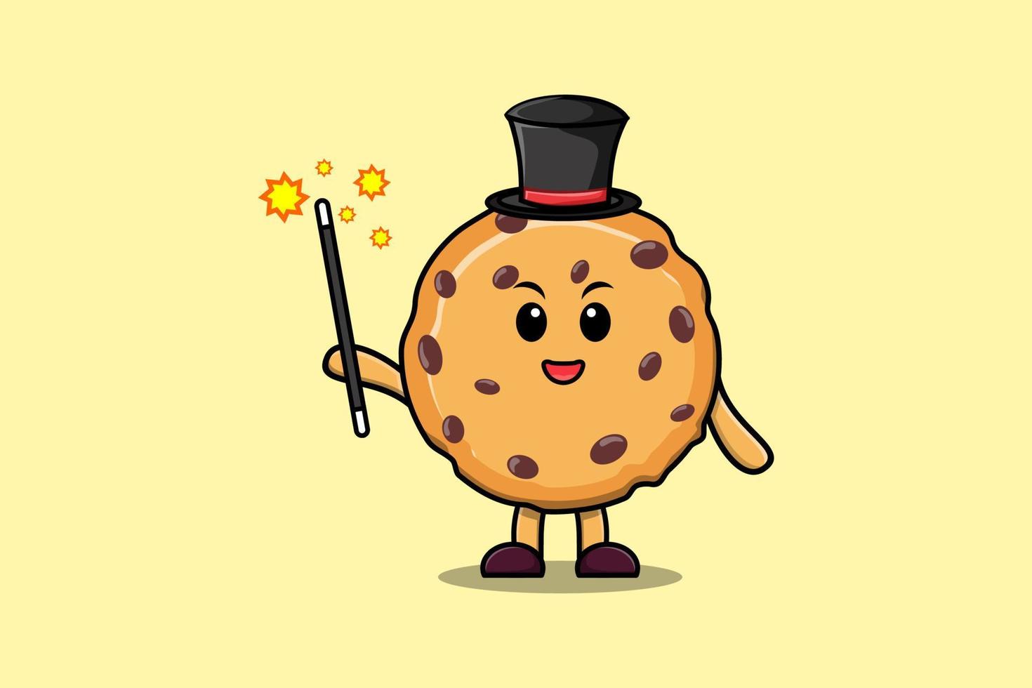 unas galletas de mago de dibujos animados lindas e inteligentes preciosas vector