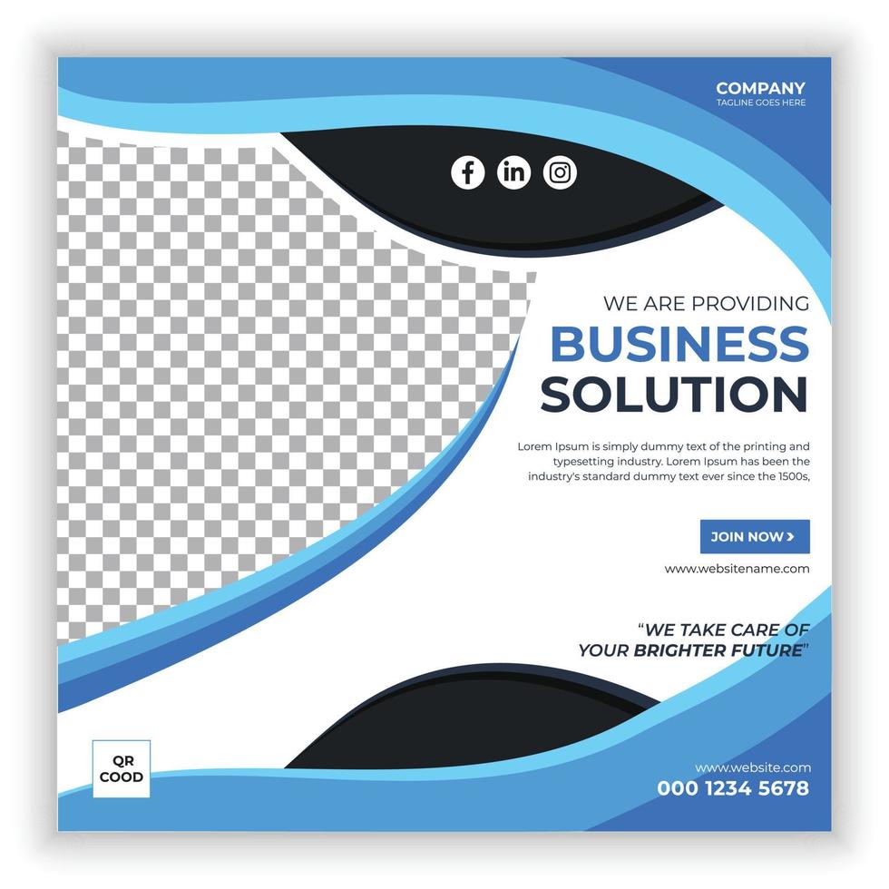 Corporate business solution Social Media Post Template design vector