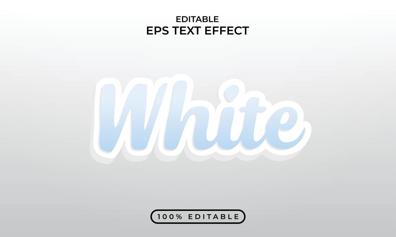 white Editable 3d white color text effect Design vector