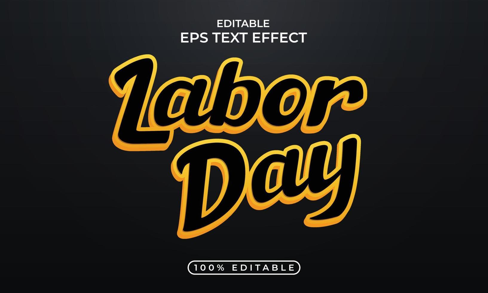 Colorful labor day editable text effect concept vector