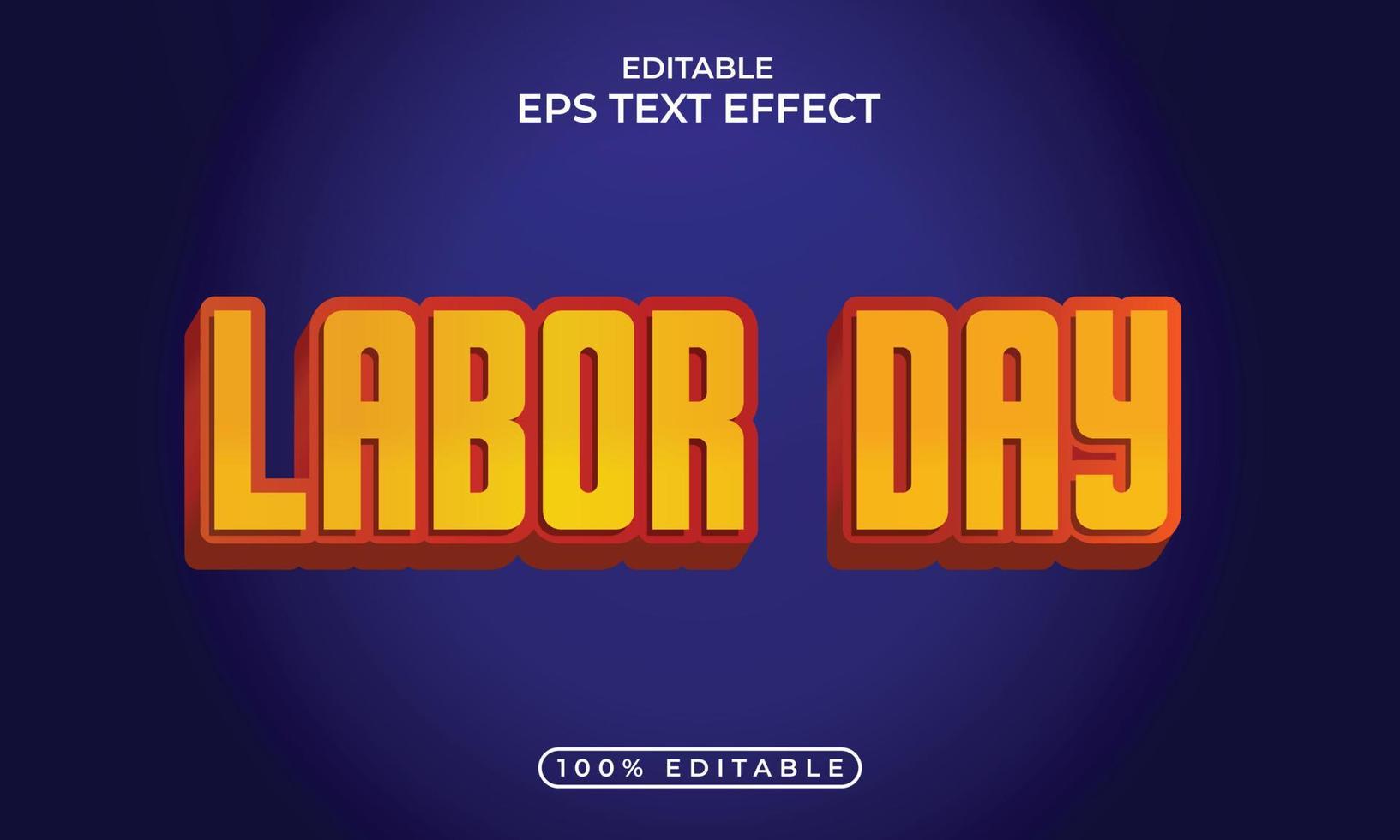 Colorful labor day editable text effect concept vector
