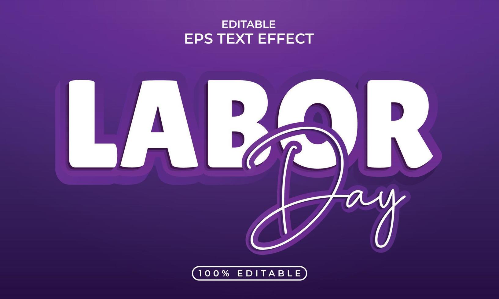 Colorful labor day editable text effect concept vector