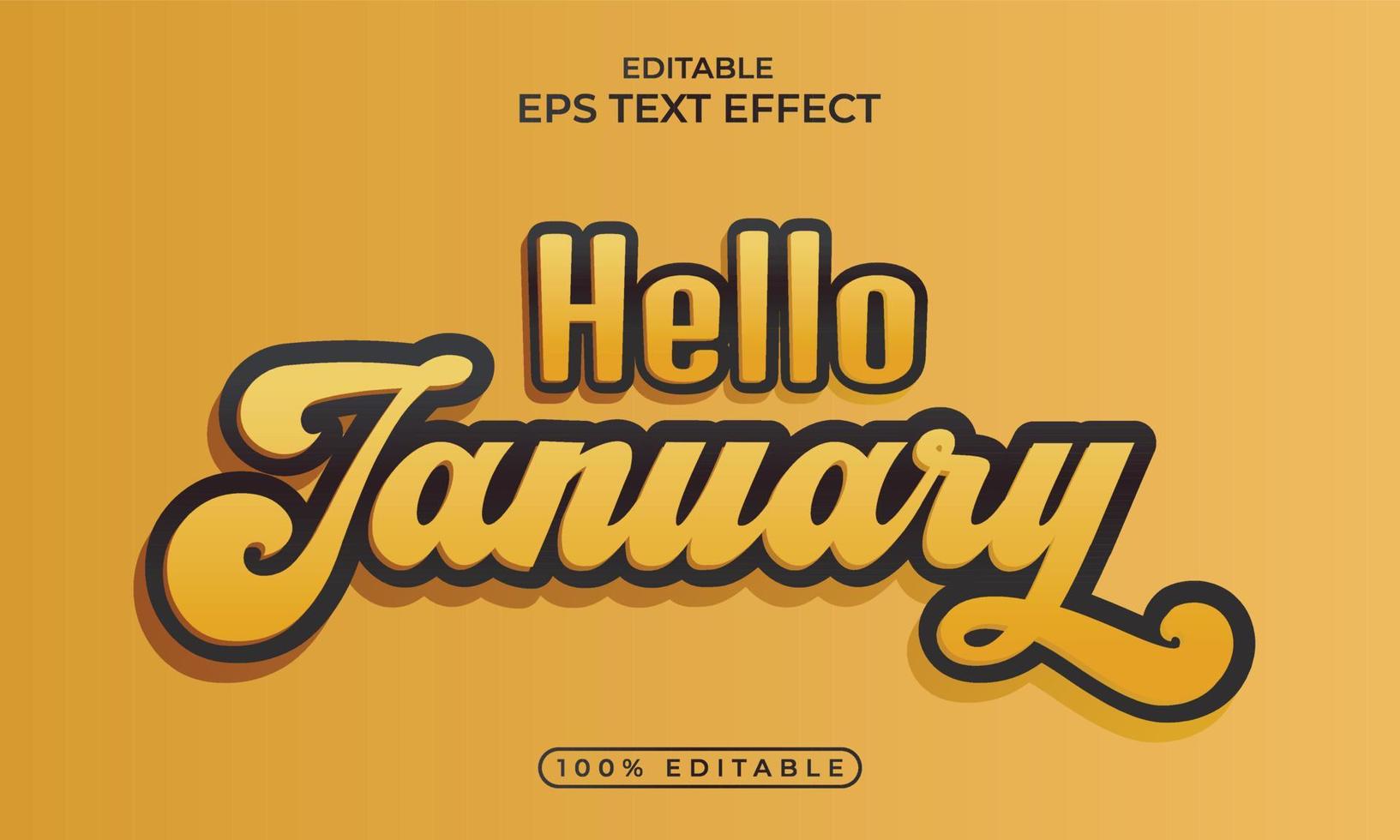 Hello month, editable Text effect. Vector illustration for design calendar