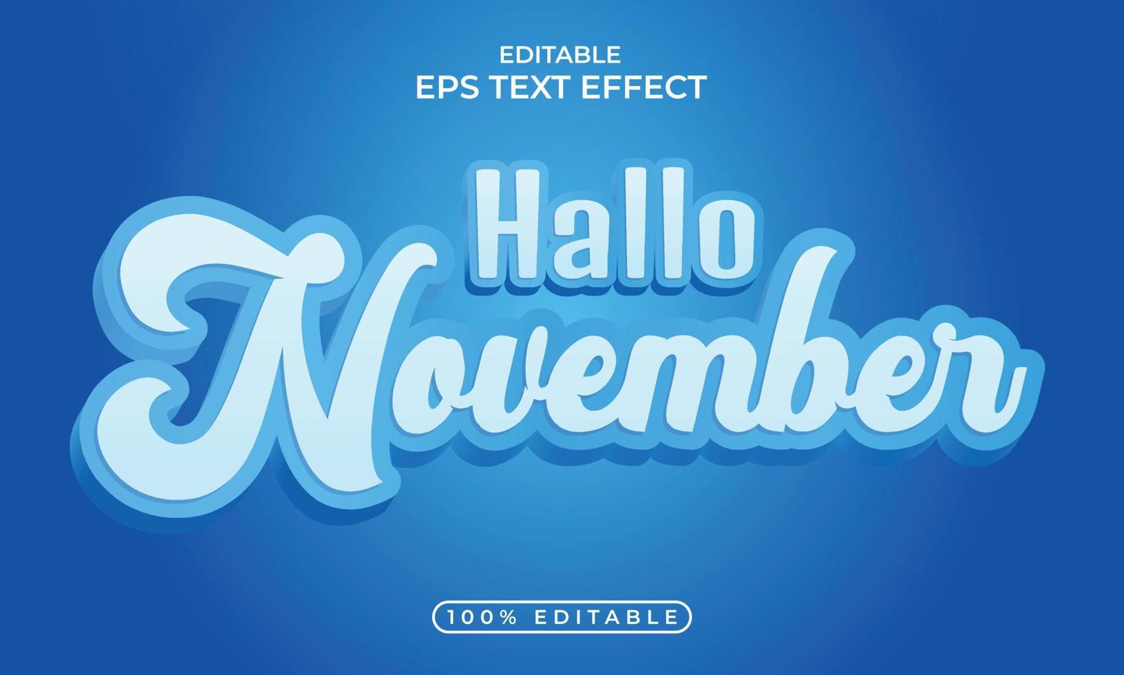 Hello month, editable Text effect. Vector illustration for design calendar