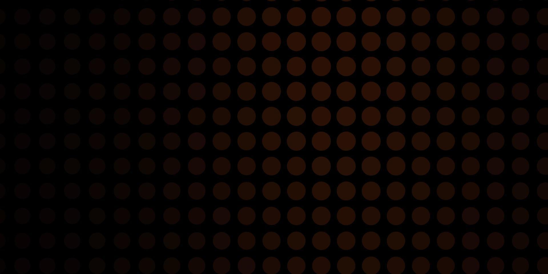 Dark Brown vector background with bubbles.