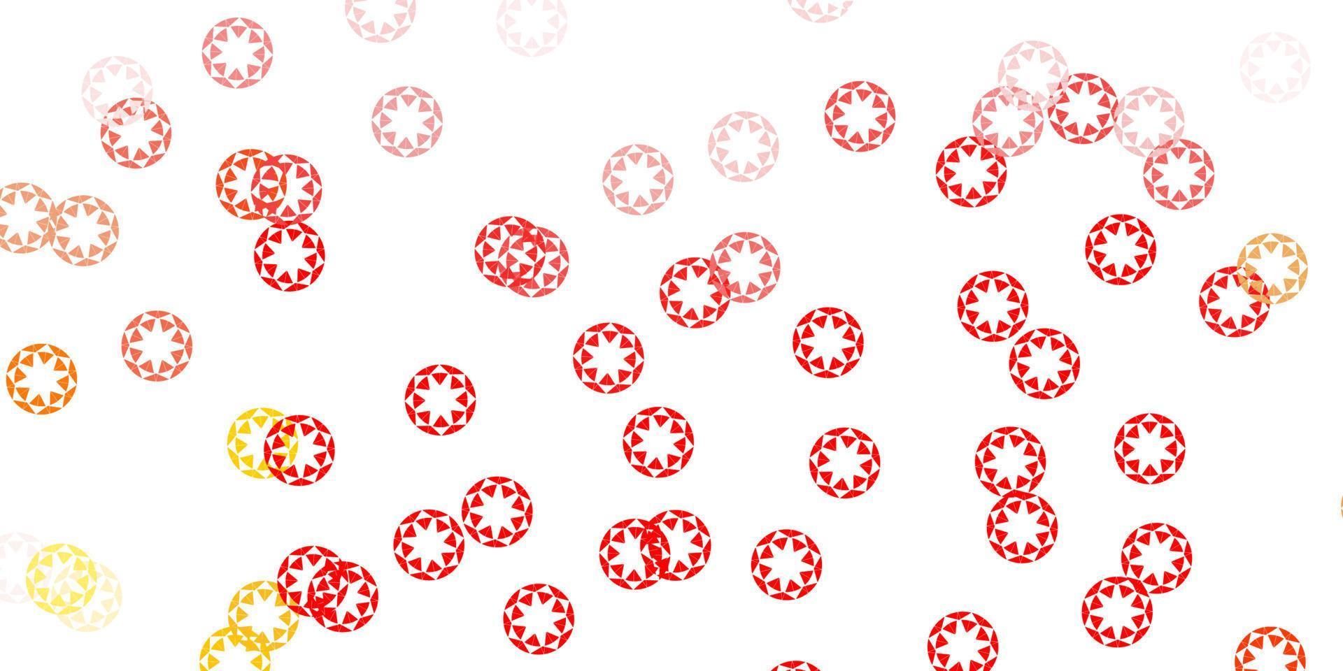 Light red, yellow vector template with circles.