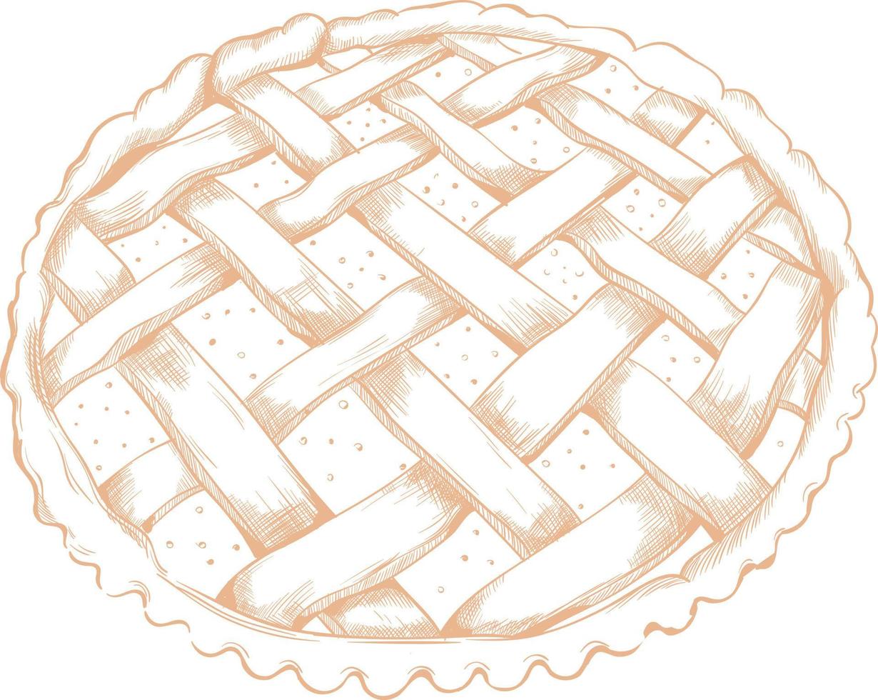 Pie round with filling. vector