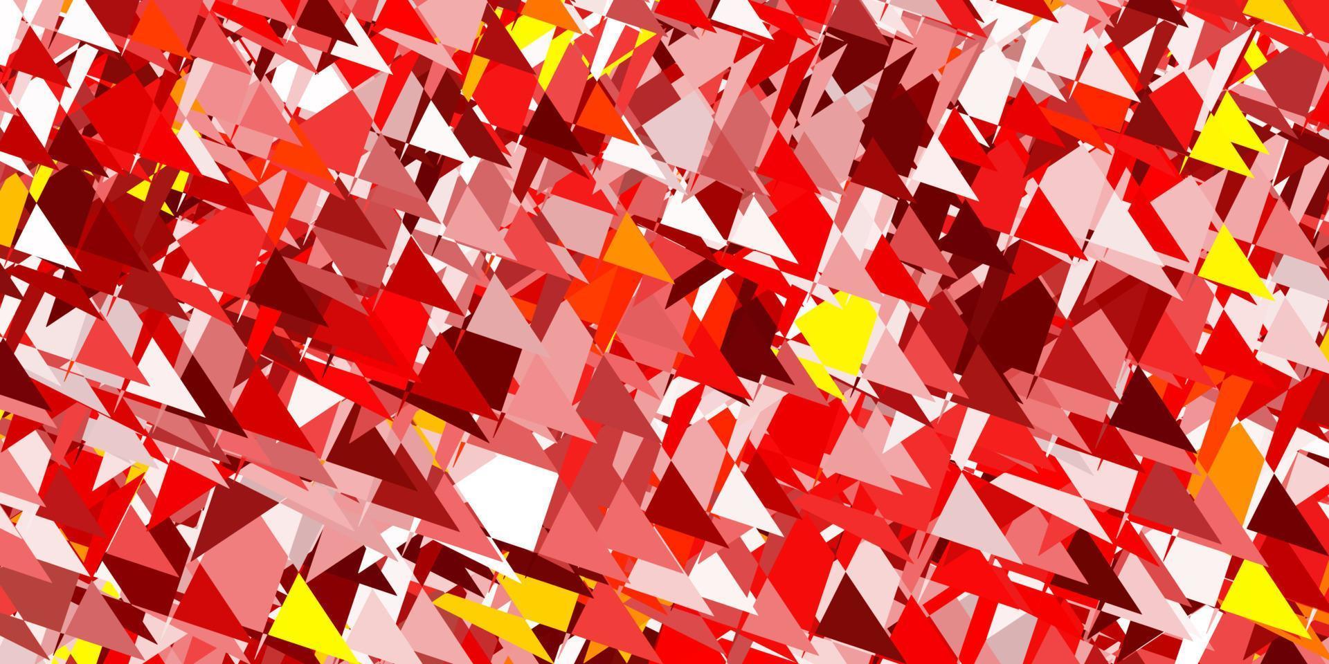 Light red, yellow vector pattern with polygonal shapes.